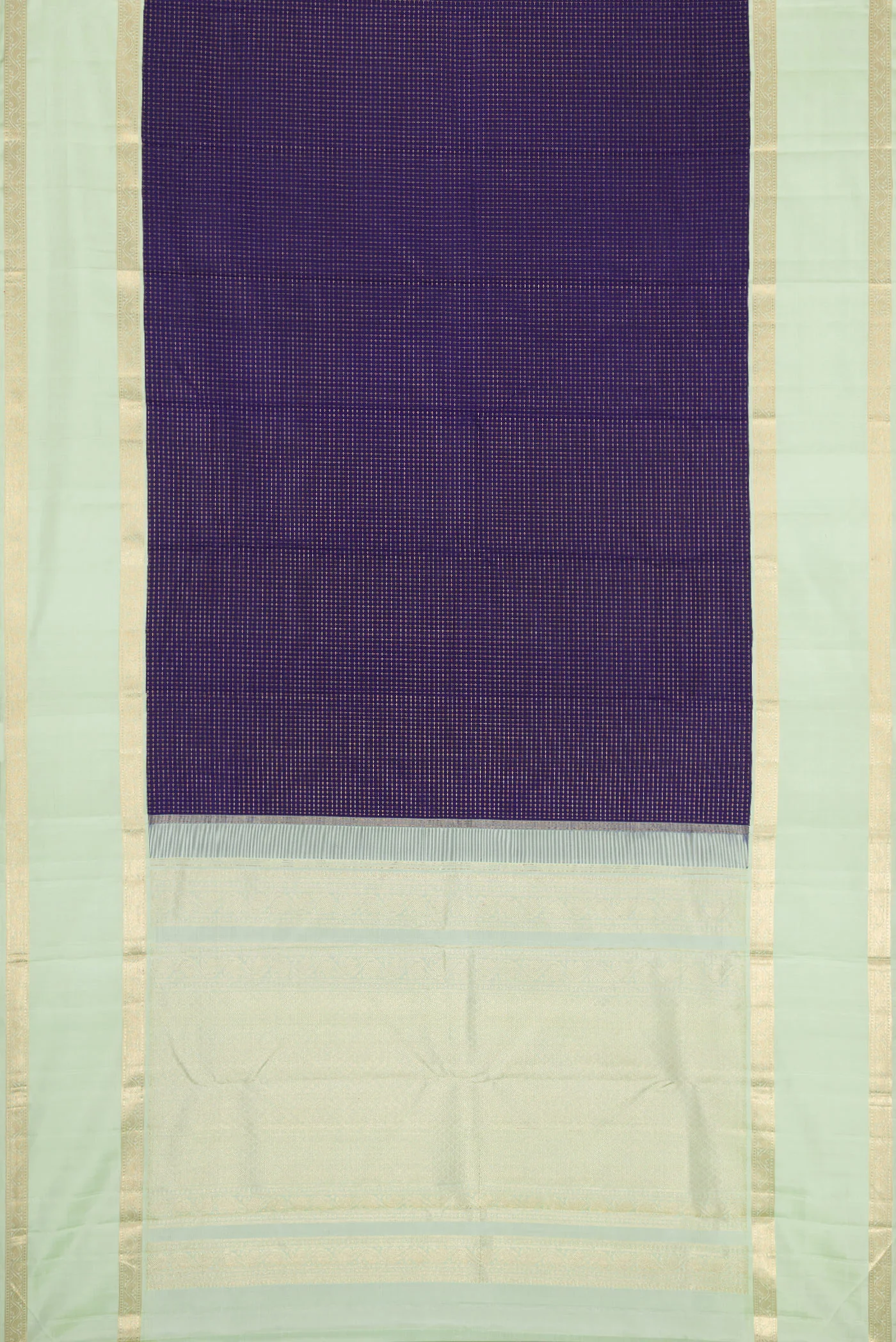 Navy Blue Kanjivaram Silk Saree - Image 6