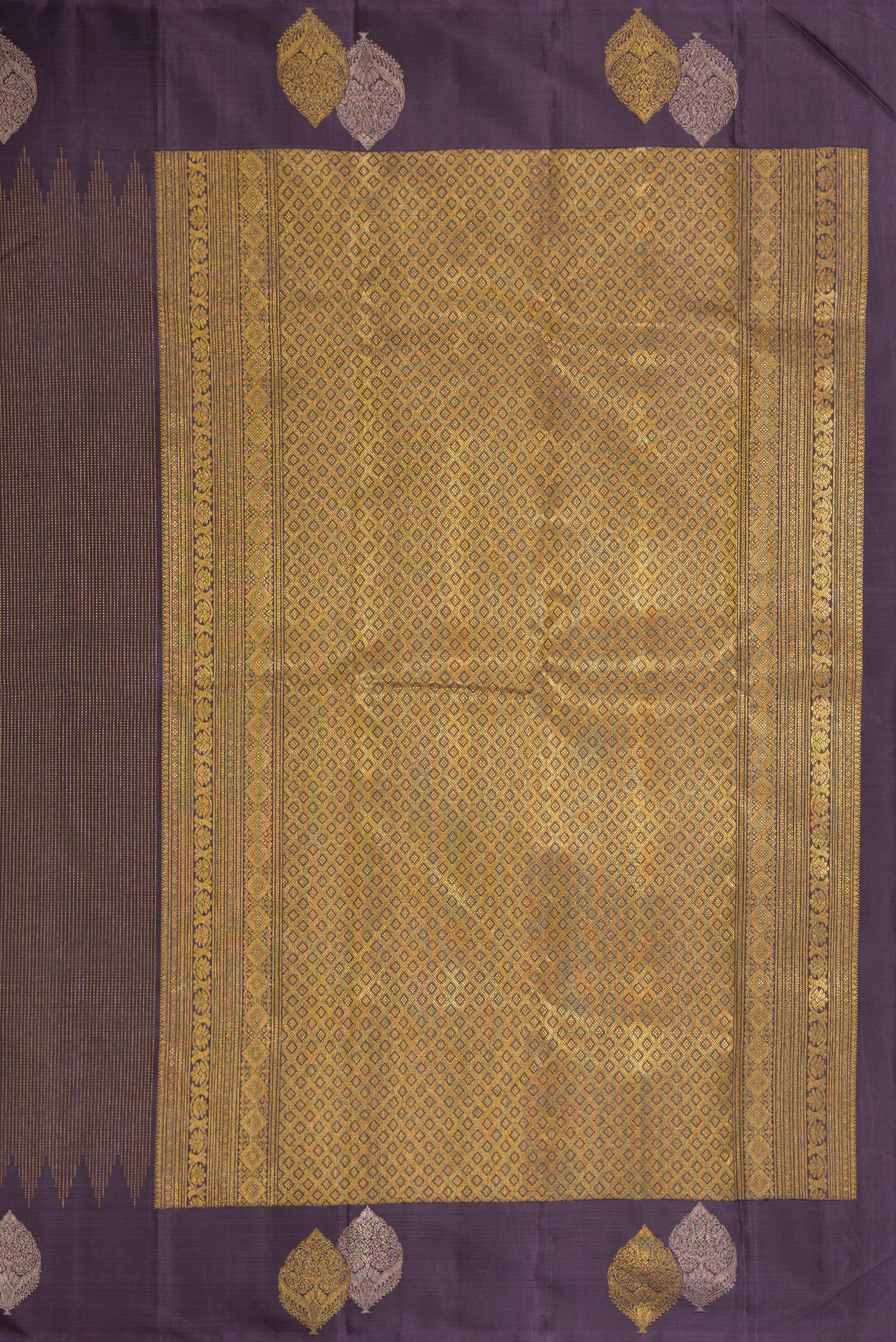 Navy Blue Kanjivaram Silk Saree - Image 7