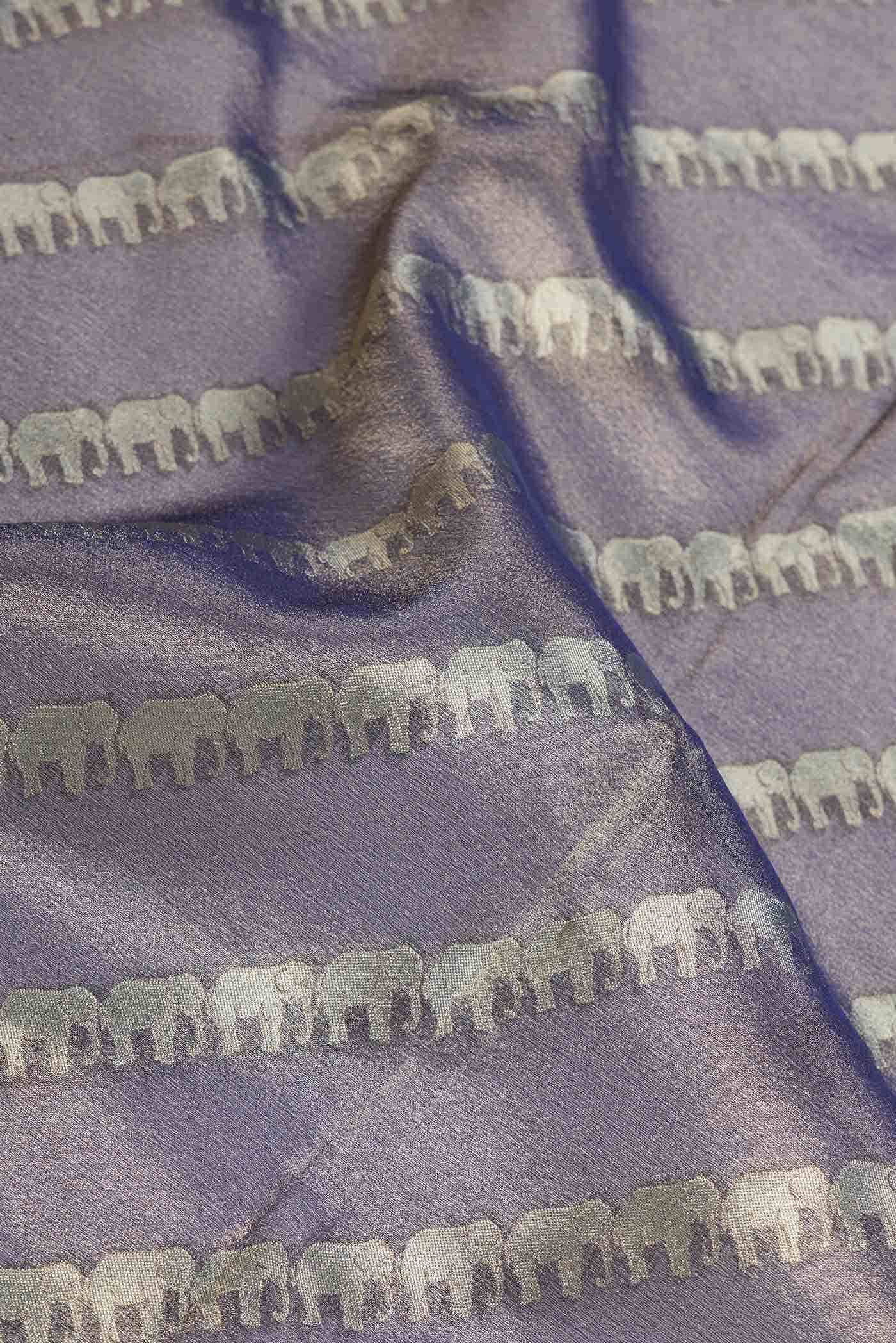 Navy Blue Dual Tone Organza Silk Saree - Image 2