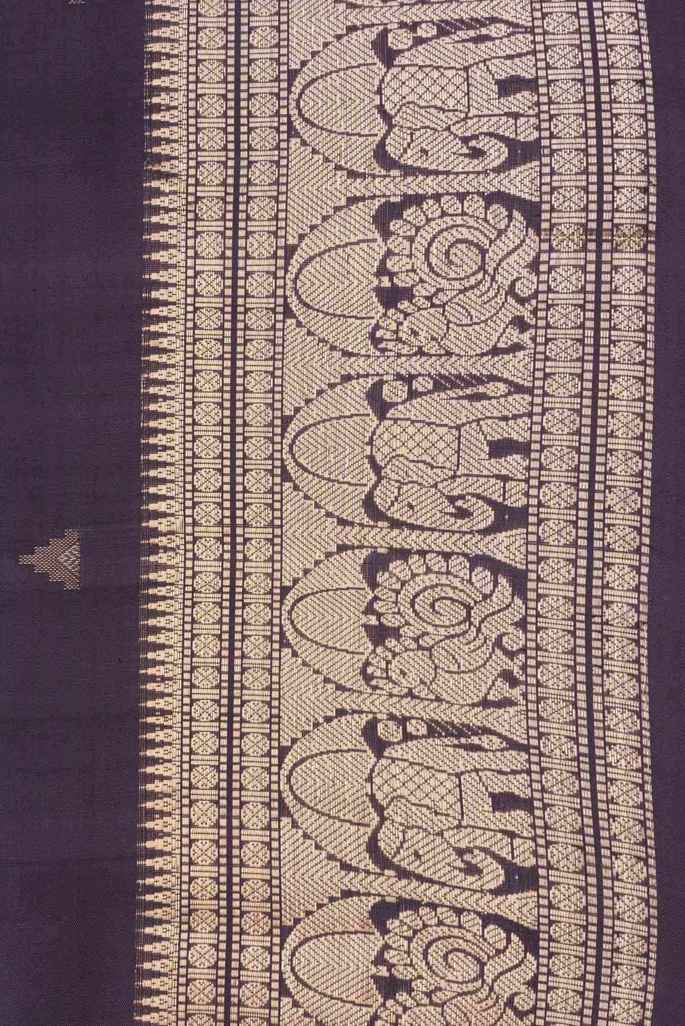 Navy Blue Soft Silk Saree - Image 3