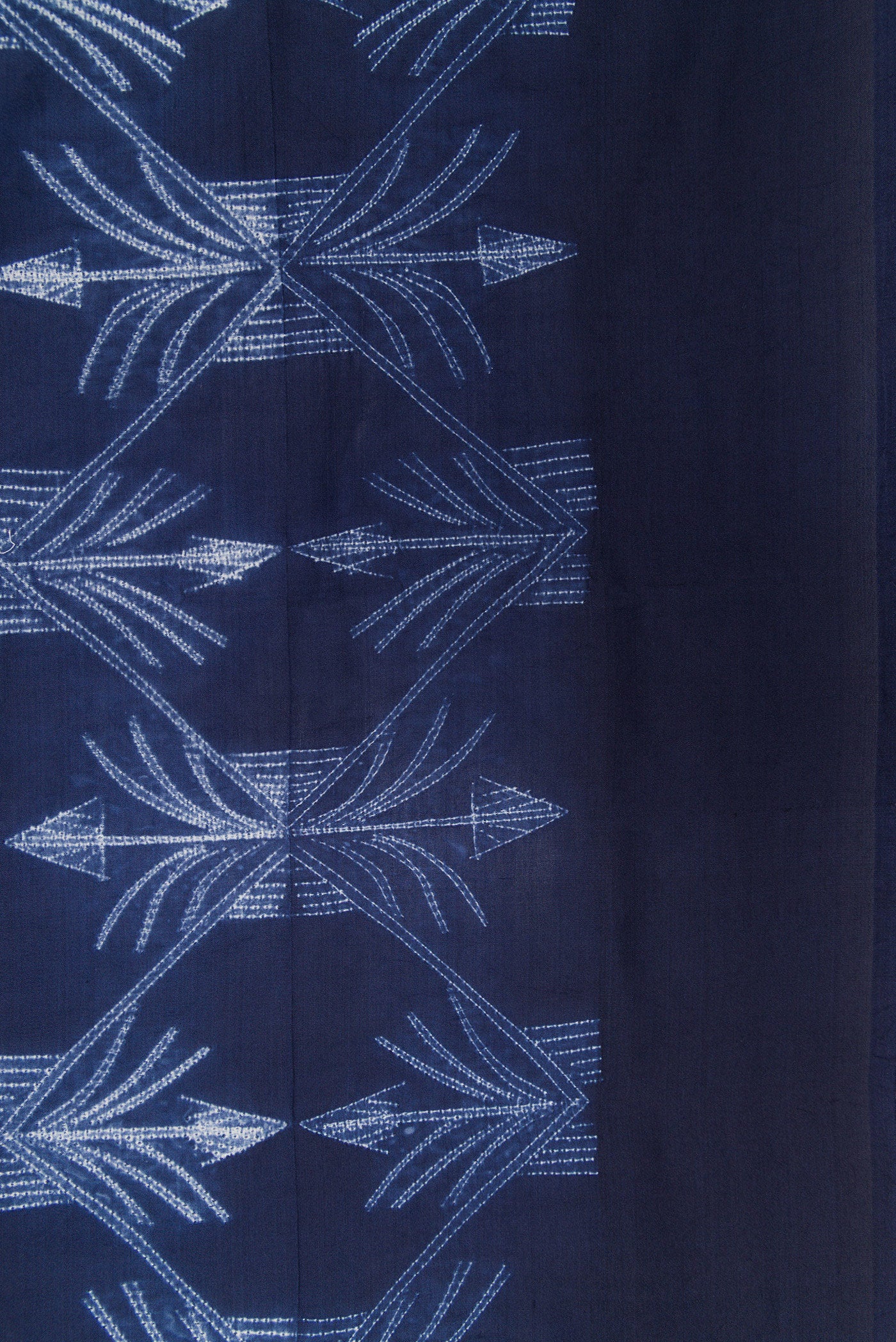 Navy Blue Tussar Silk Saree - Image 3