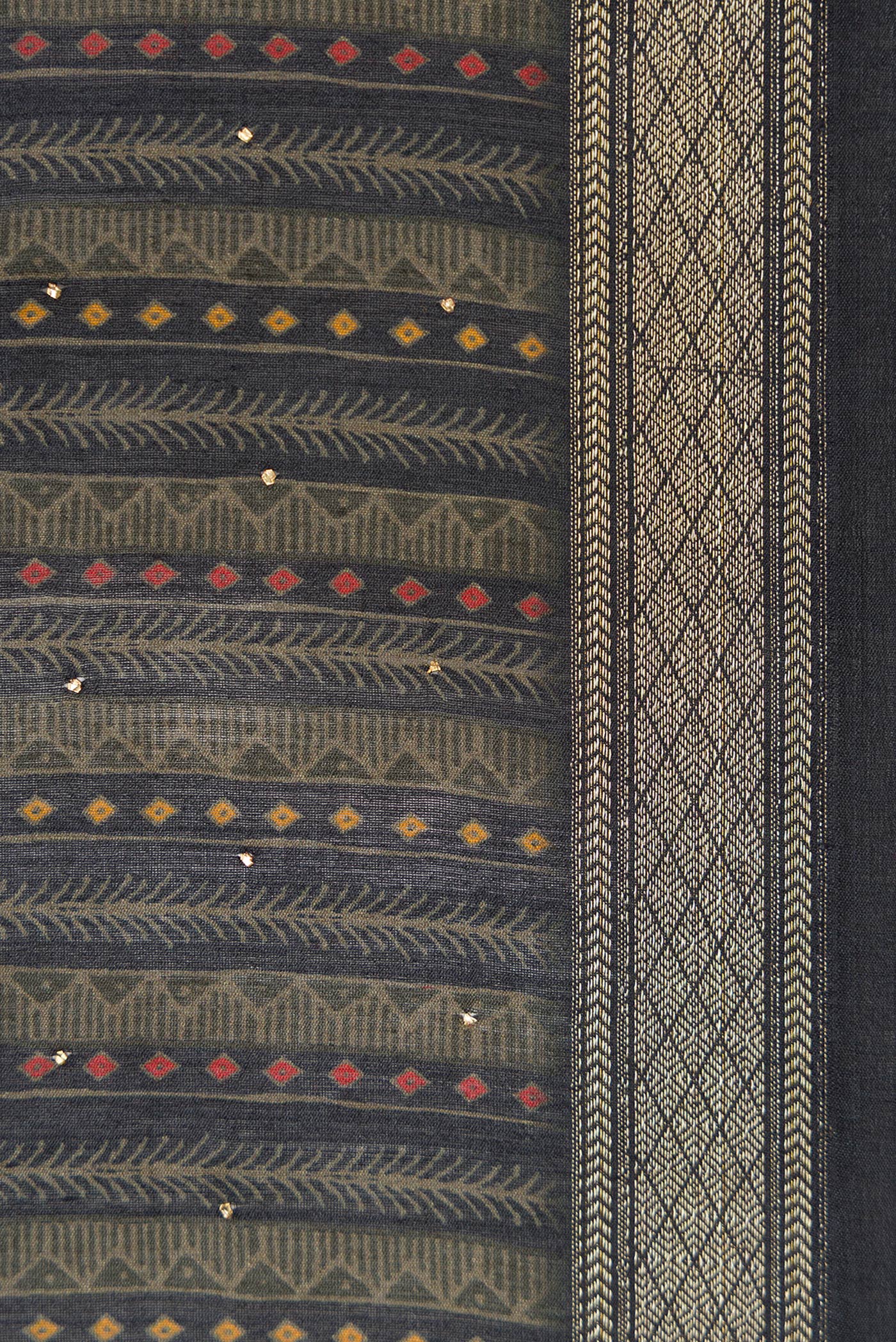 Black Tussar Silk Saree - Image 3
