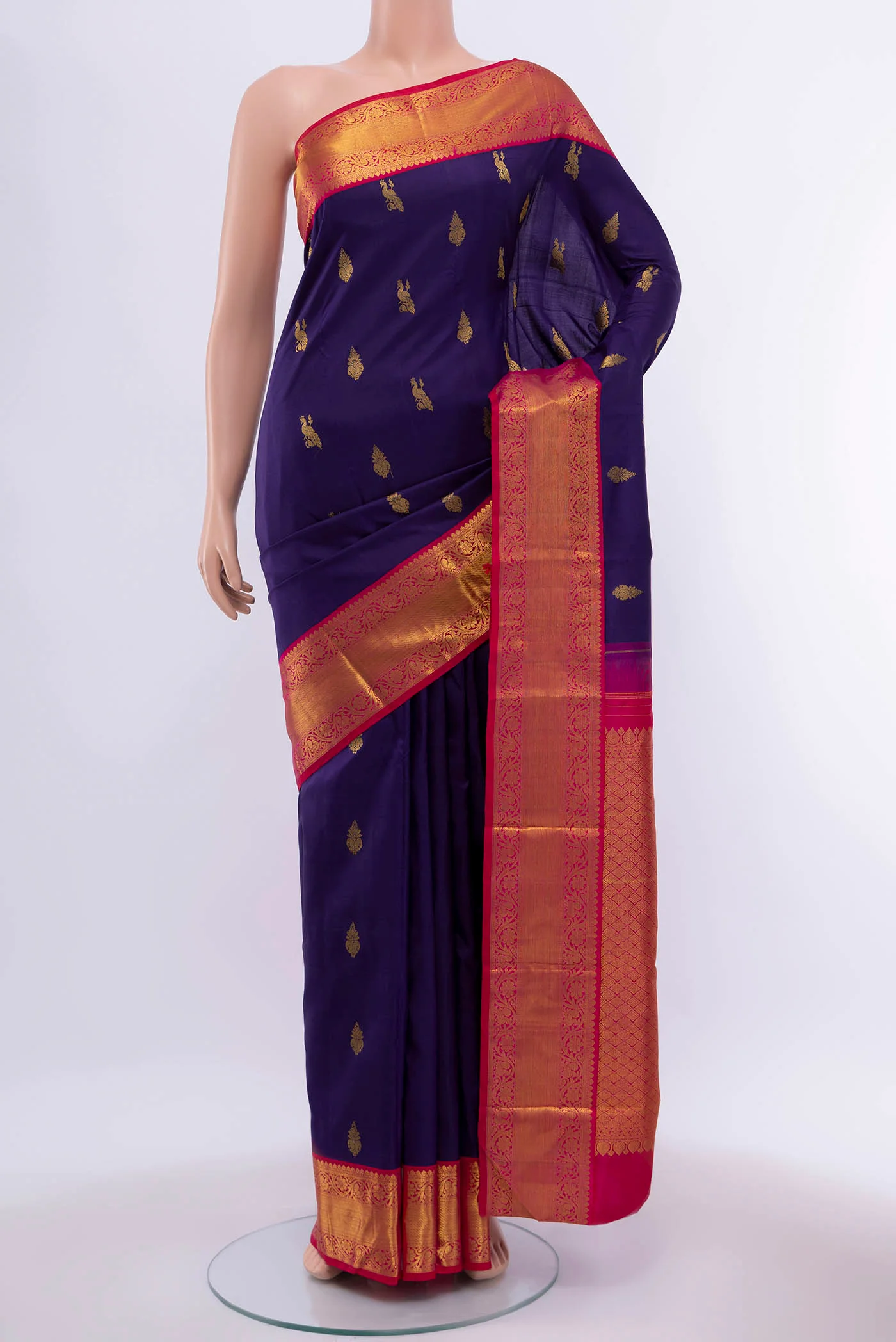 Navy Blue Kanjivaram Silk Saree