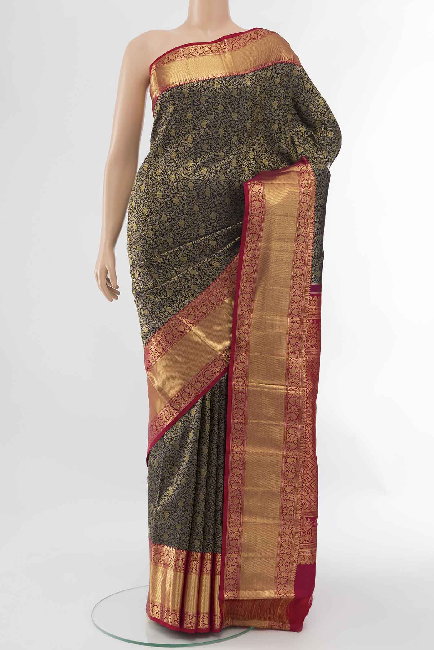 Navy Blue Kanchipuram Silk Saree