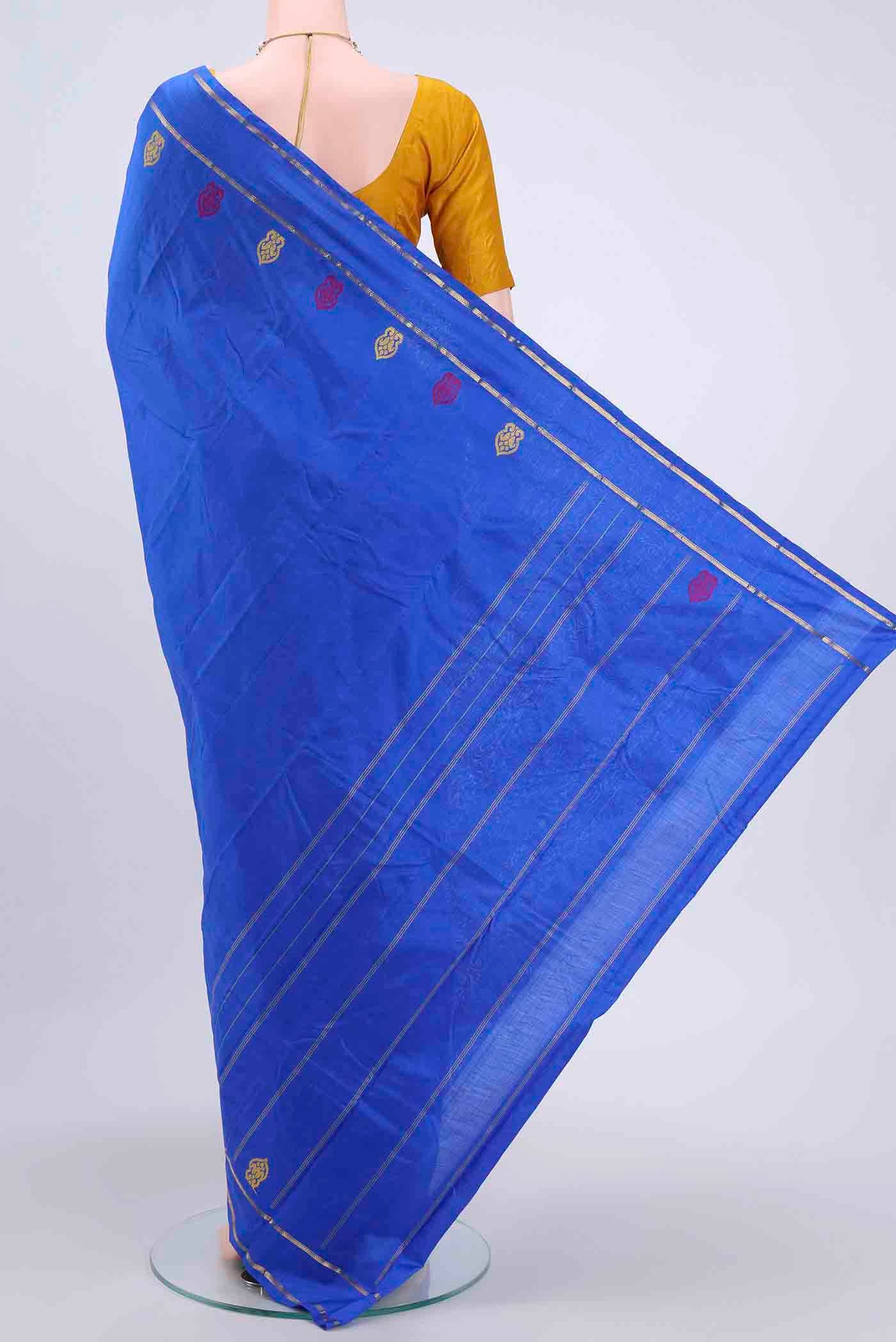 Royal Blue Kanchipuram Silk Saree - Image 3