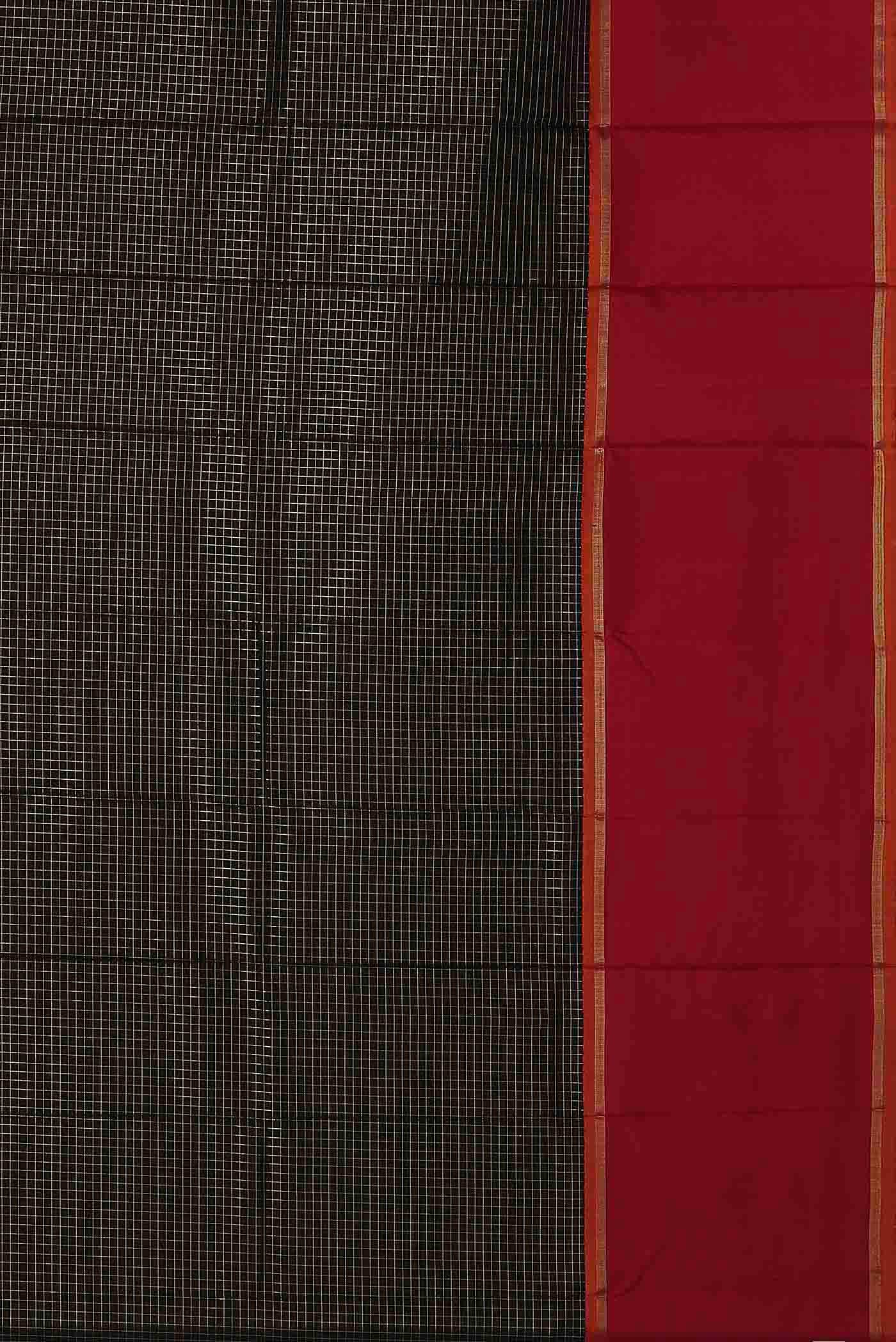 Pure Silk Pure Zari Black Kanchipuram Saree - Image 5
