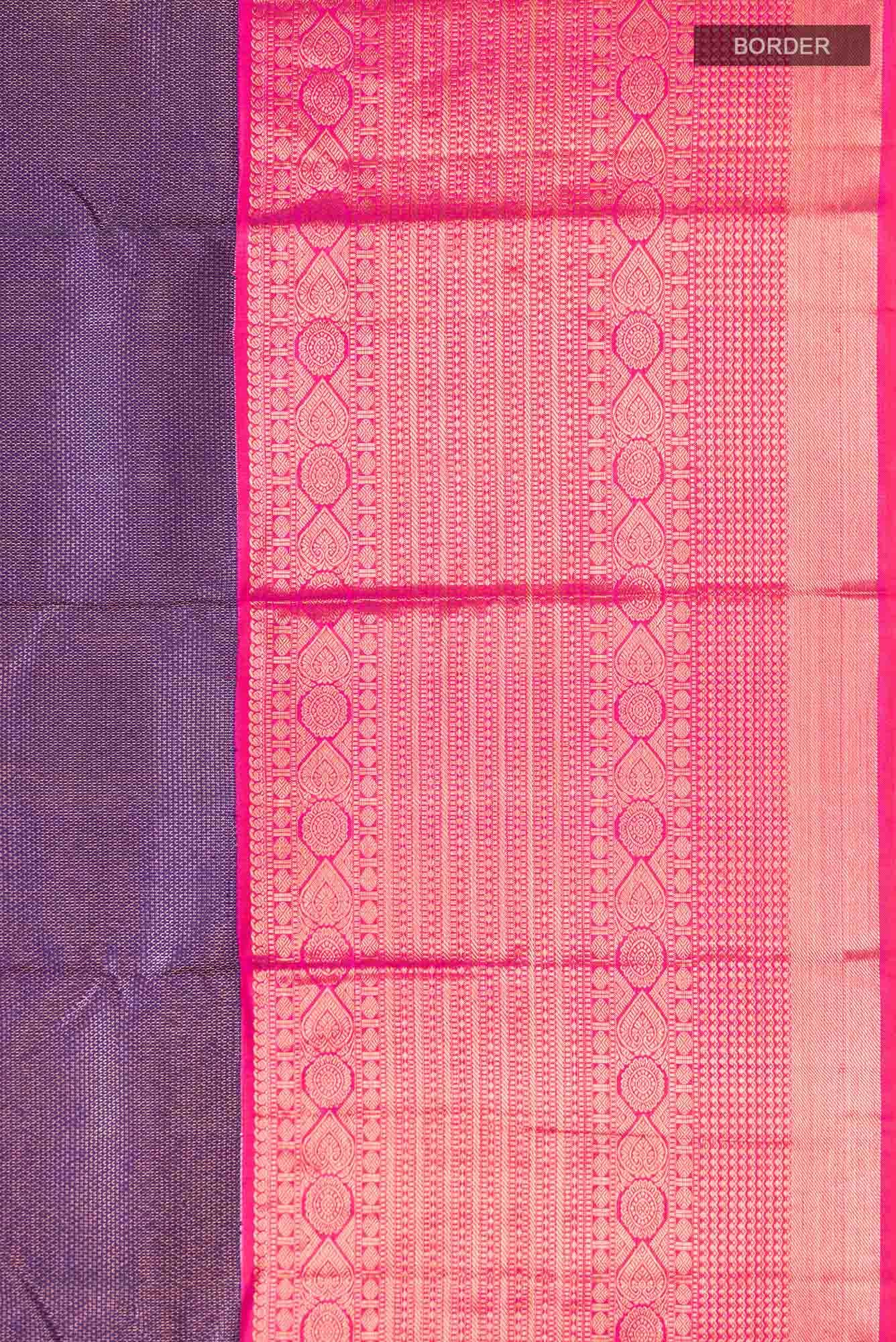 Purple Kanchipuram Silk Saree - Image 11