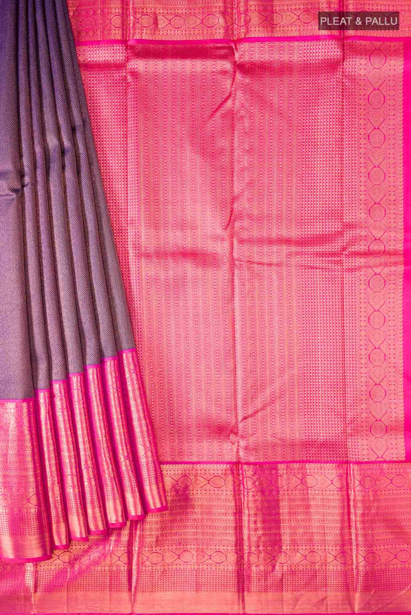 Purple Kanchipuram Silk Saree - Image 2