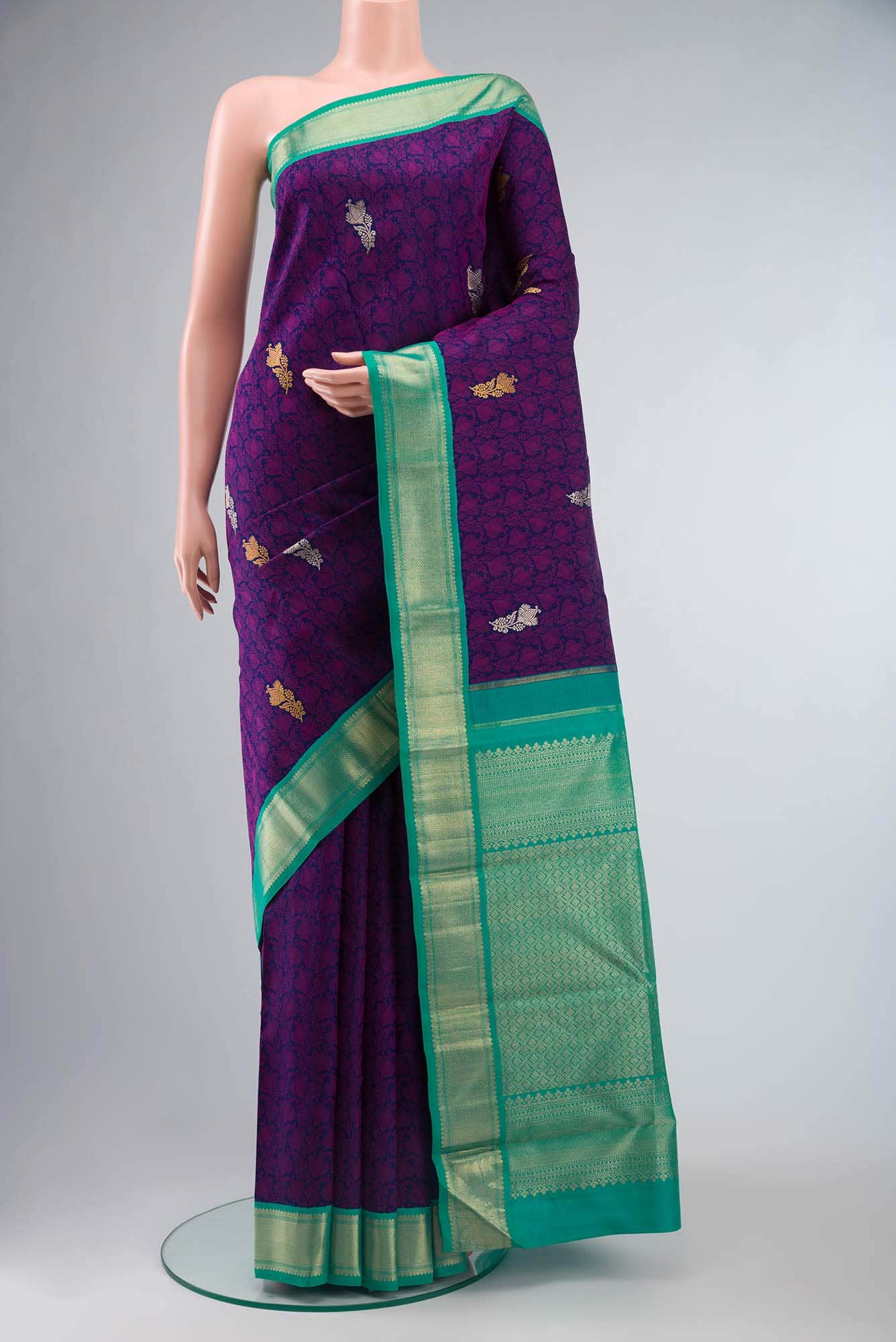 Navy Blue Kanjivaram Silk Saree