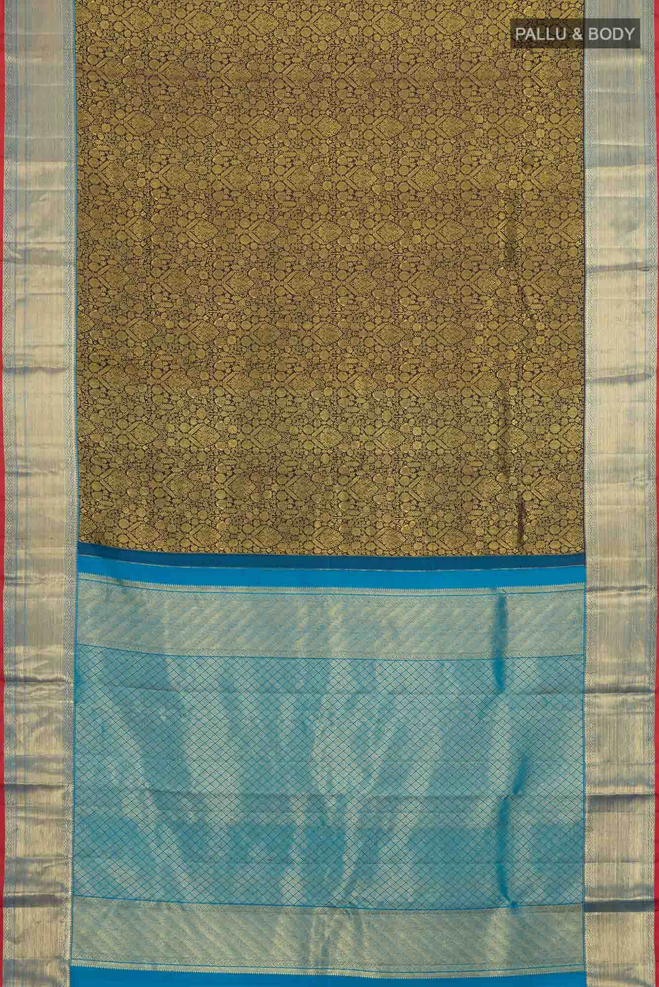 Navy Blue Kanchipuram Silk Saree - Image 4