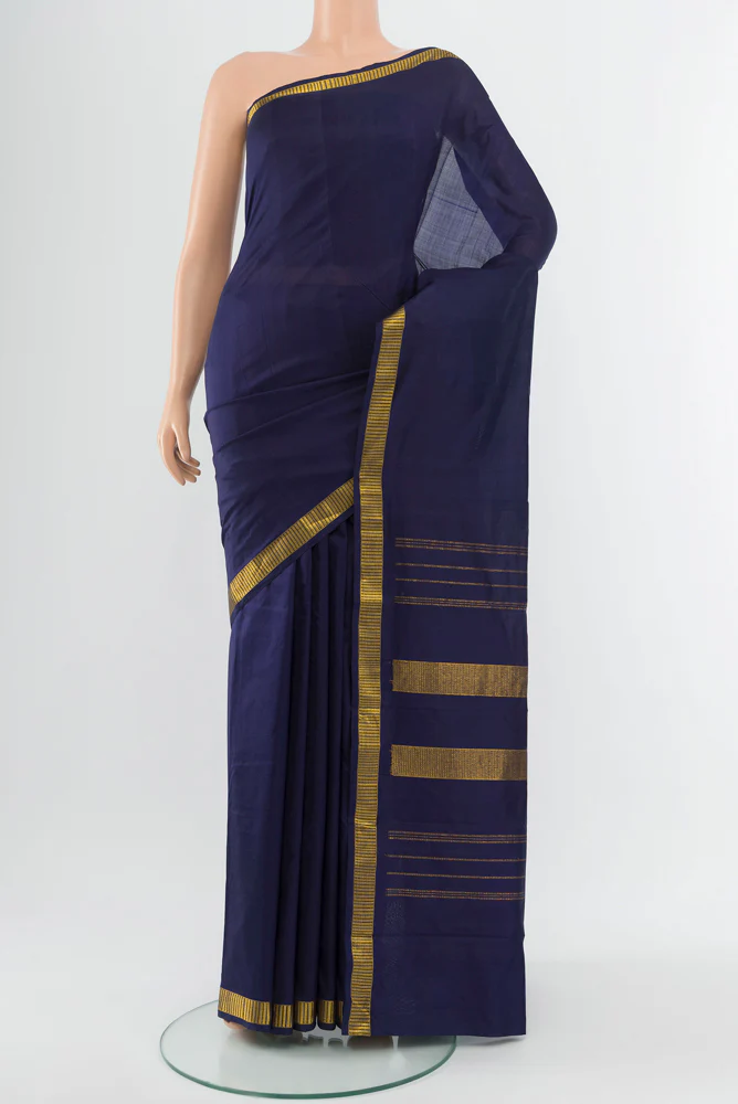 Navy Blue Kanjivaram Silk Saree