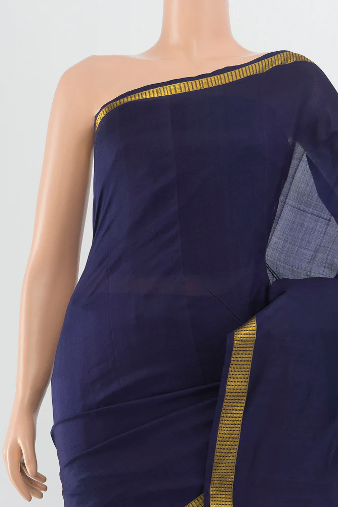 Navy Blue Kanjivaram Silk Saree - Image 2