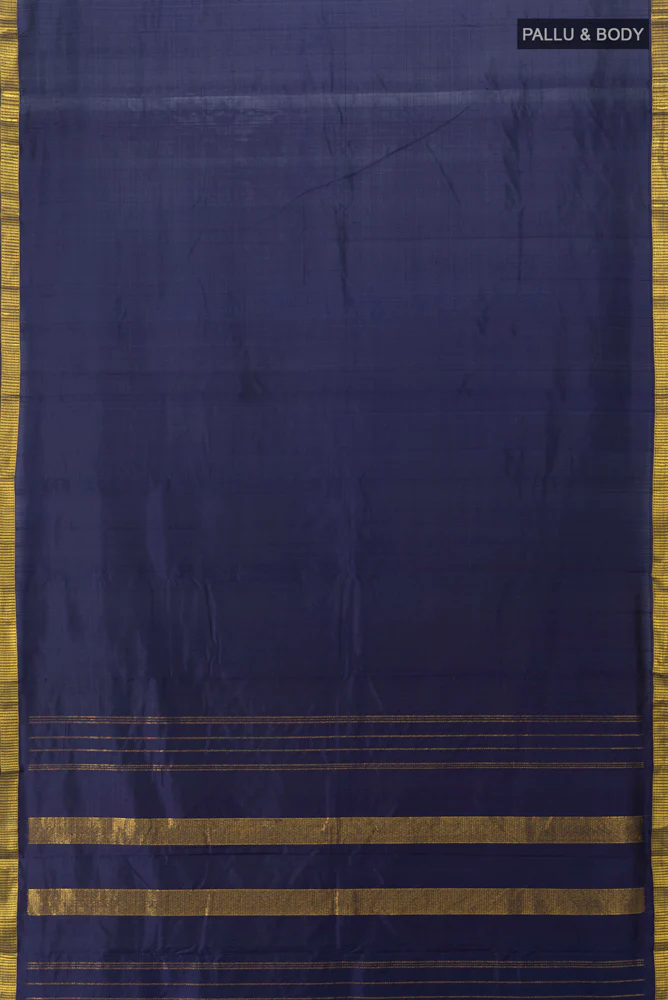 Navy Blue Kanjivaram Silk Saree - Image 5