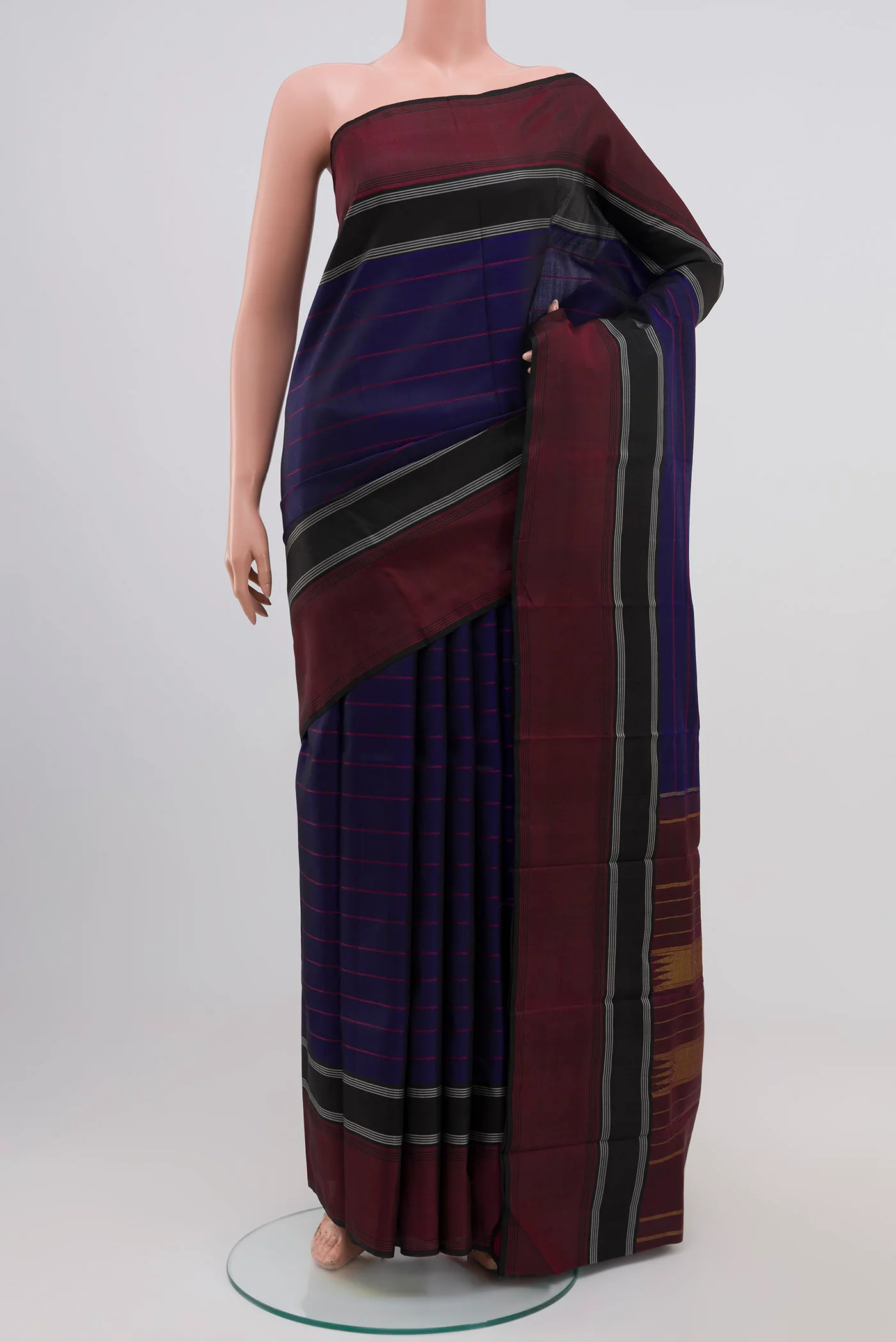Navy Blue Kanjivaram Silk Saree