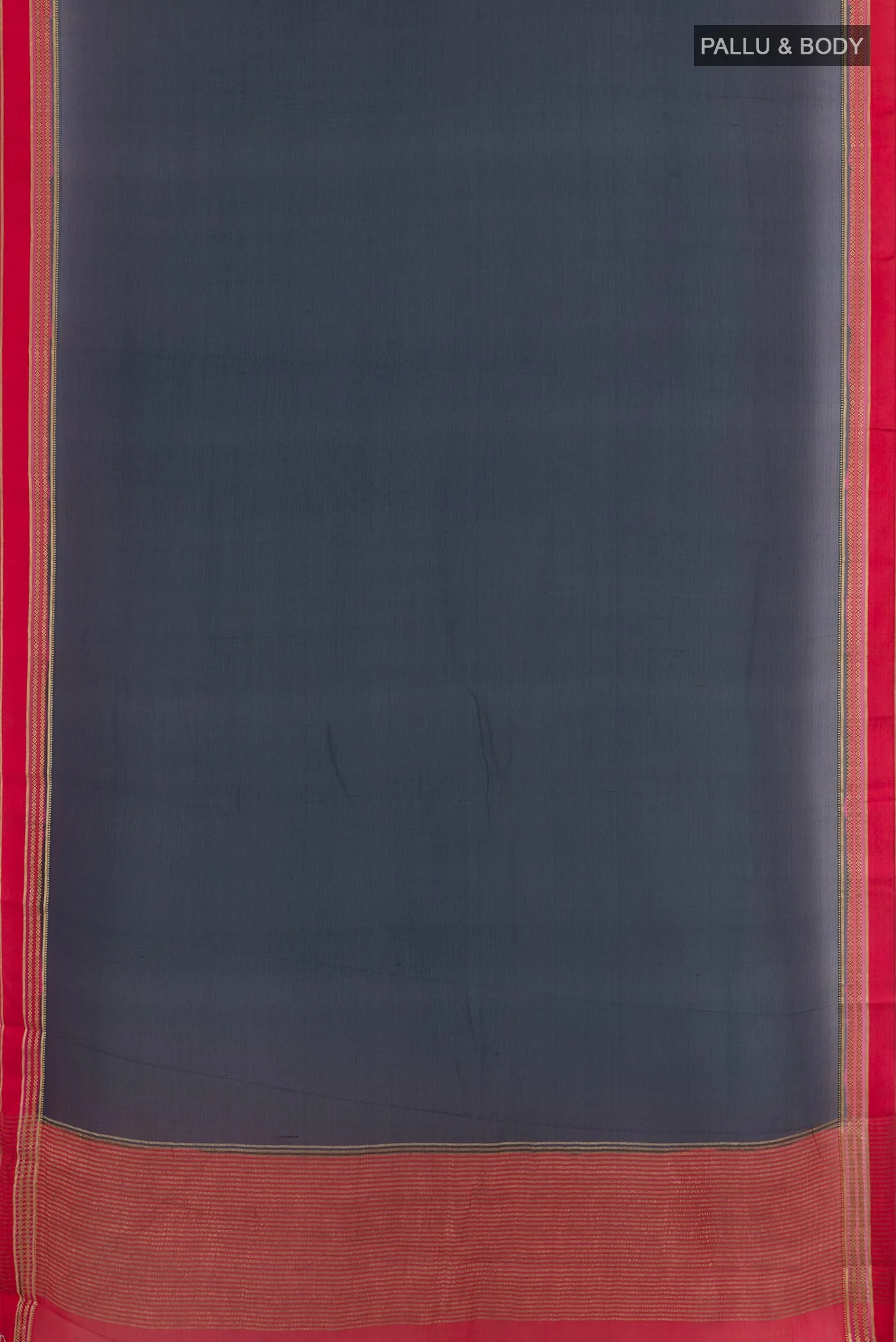 Navy Blue Mysore Chiffon Saree - Image 3
