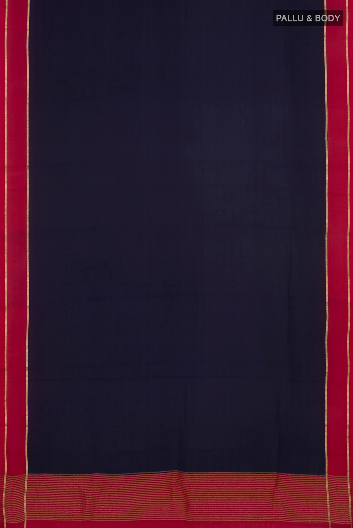 Navy Blue Mysore Crepe Saree - Image 5