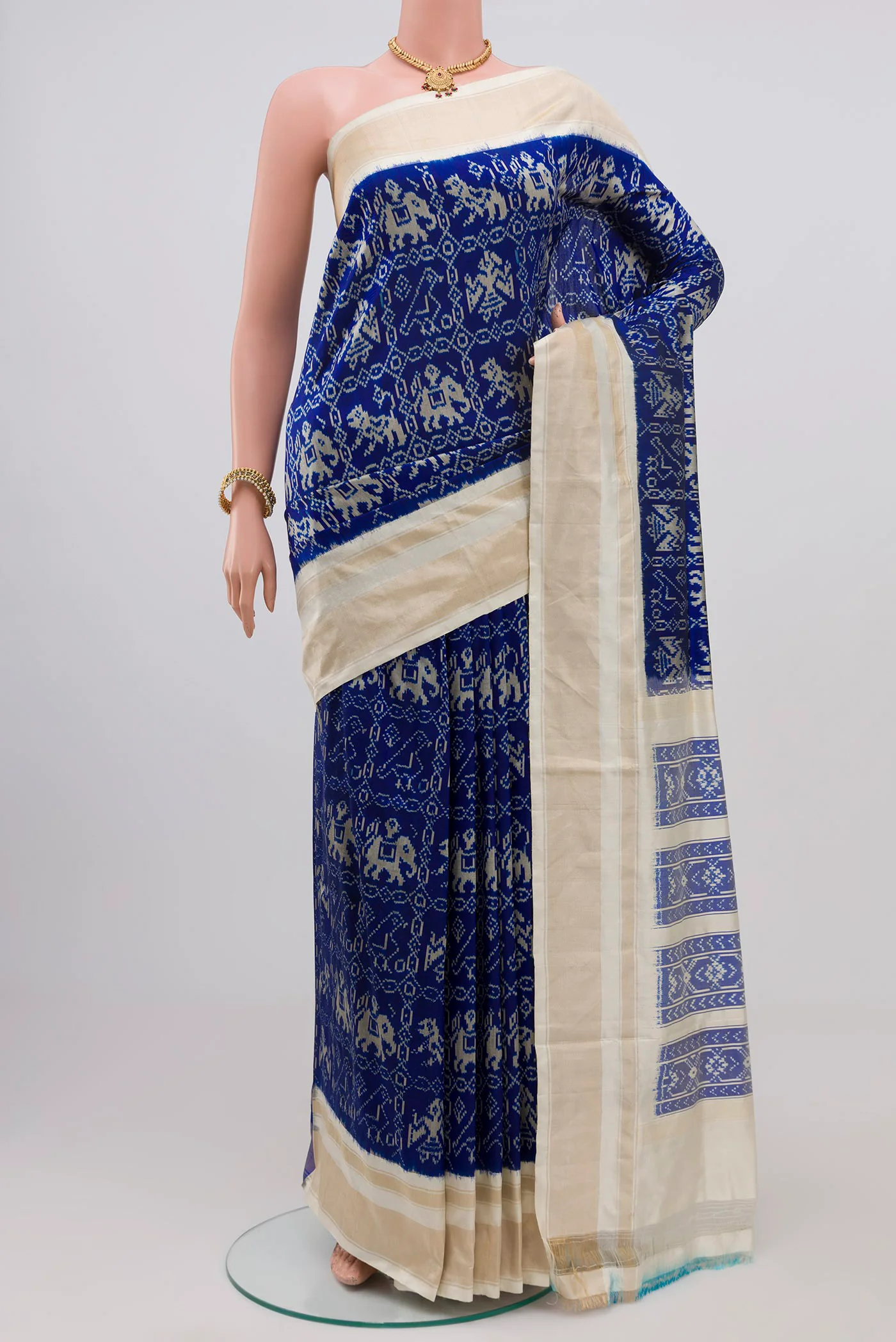 Royal Blue Pochampally Silk Saree