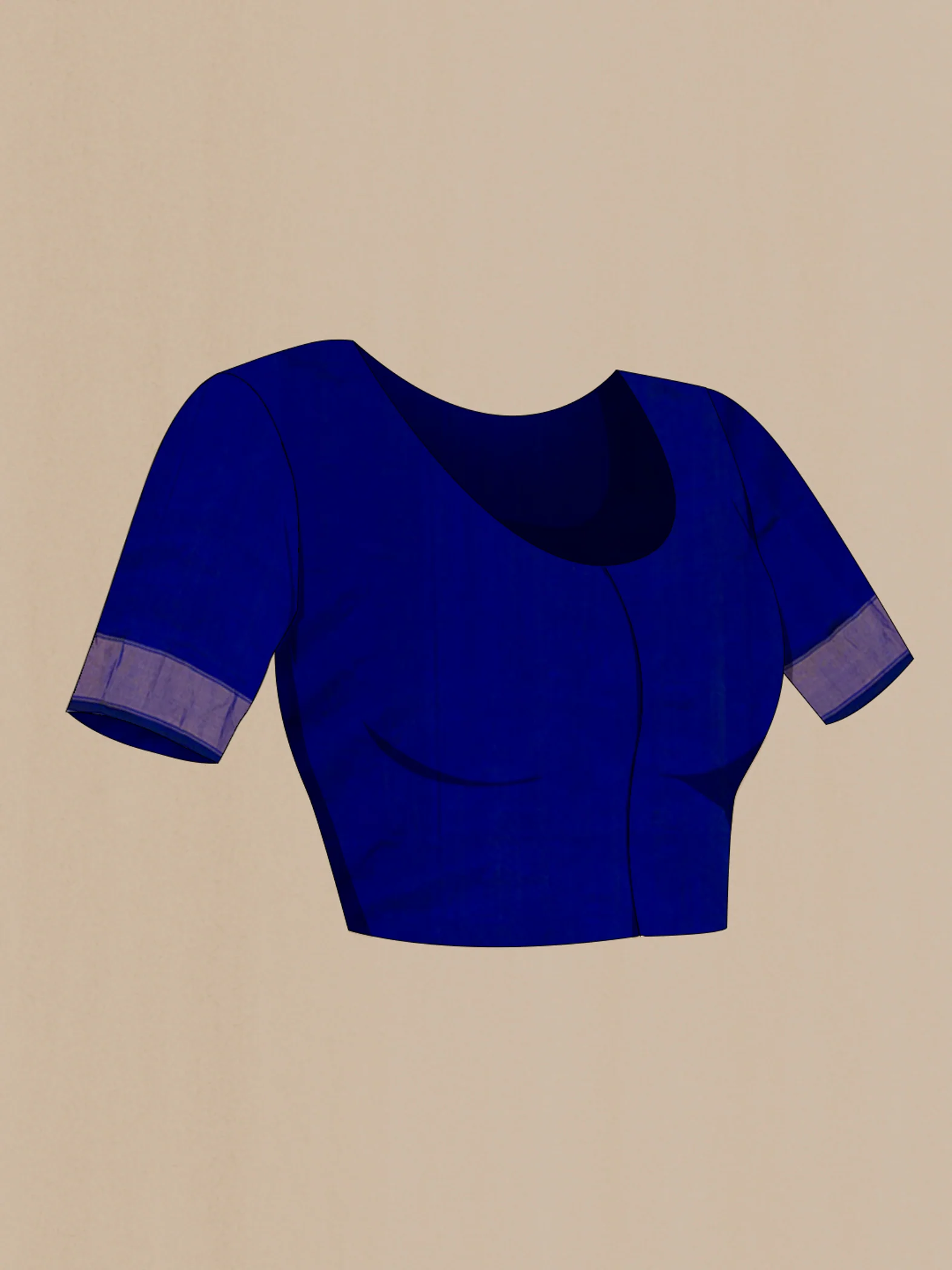 Royal Blue Pochampally Silk Saree - Image 4