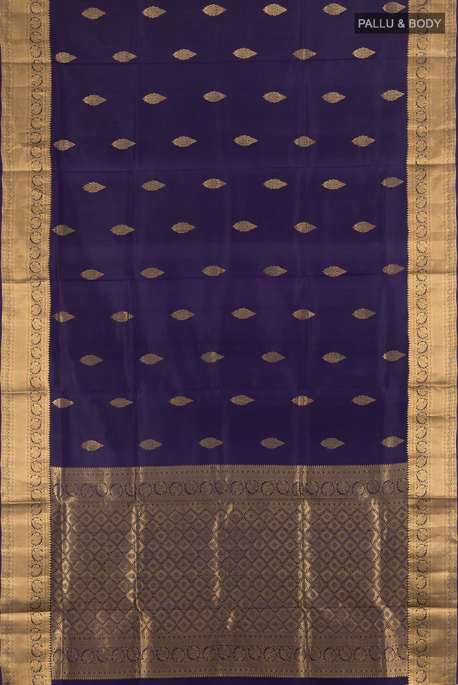 Navy Blue Soft Silk Saree - Image 5