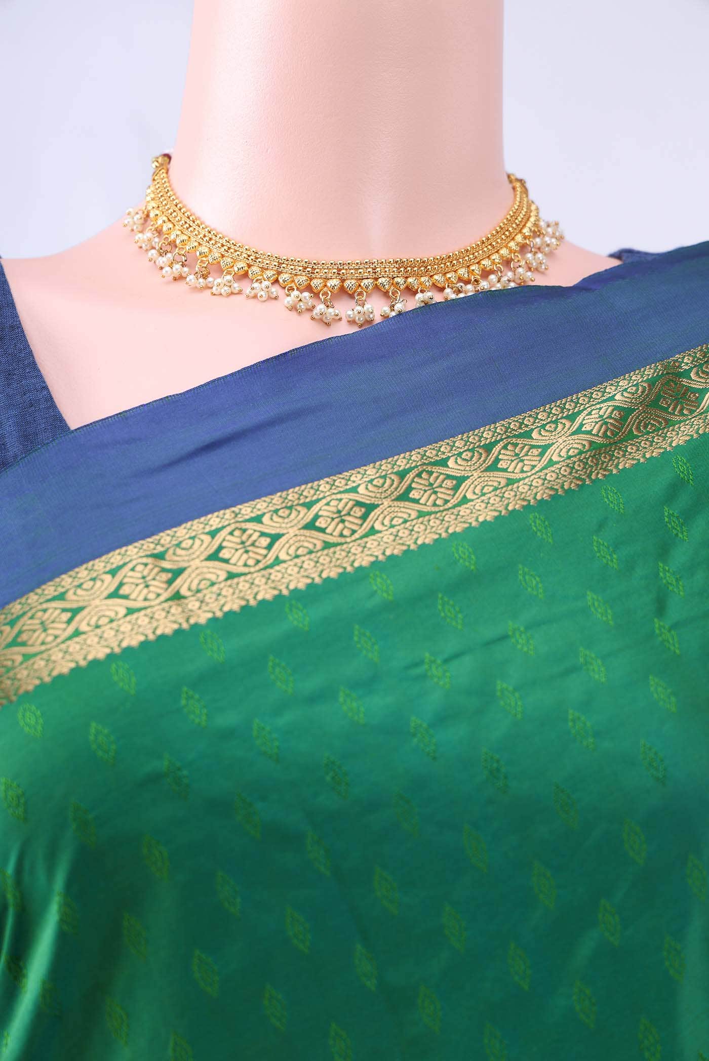 no Dual Tone Bangalore Silk Saree - Image 3