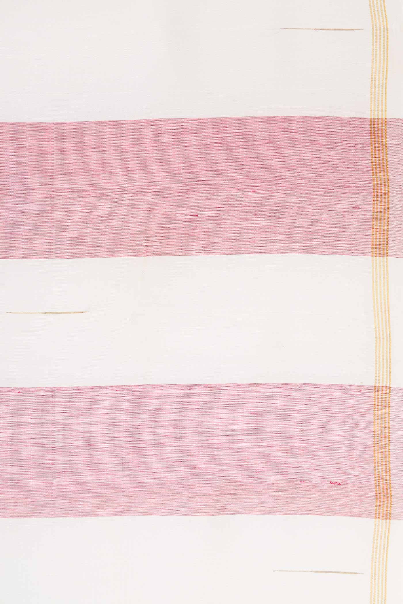 Off White and Maroon Color Kanjivaram Silk Saree - Image 3