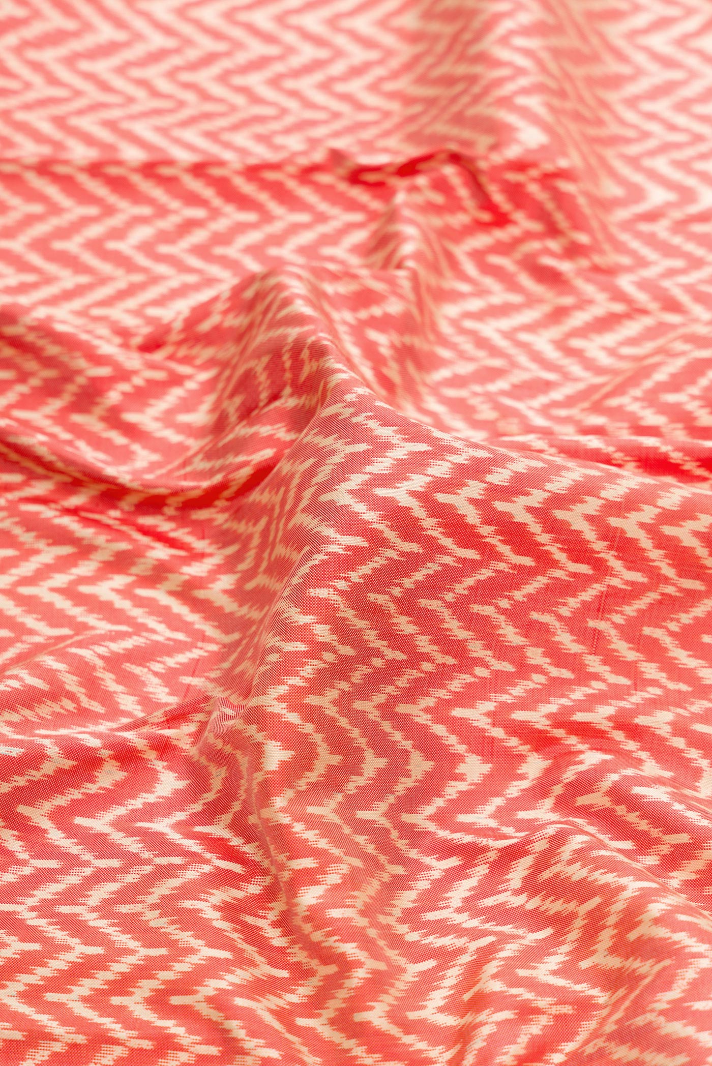 Coral Double Ikat Saree - Image 2