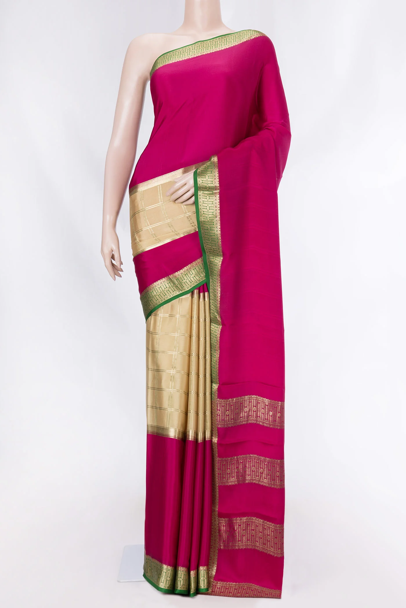 Multi Color Mysore Crepe Saree