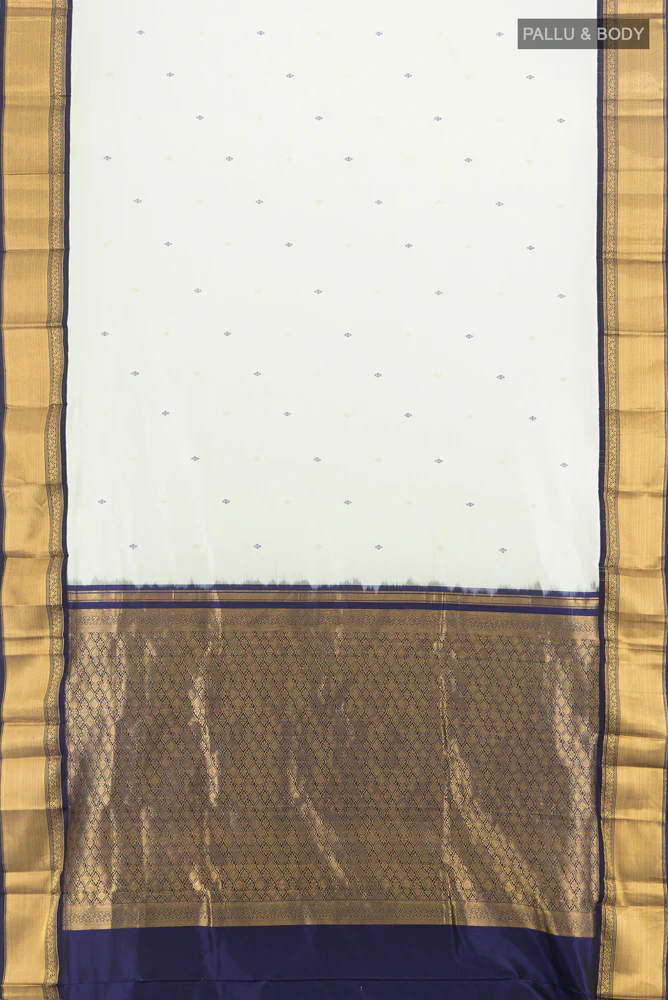 Off White Bangalore Silk Saree - Image 5
