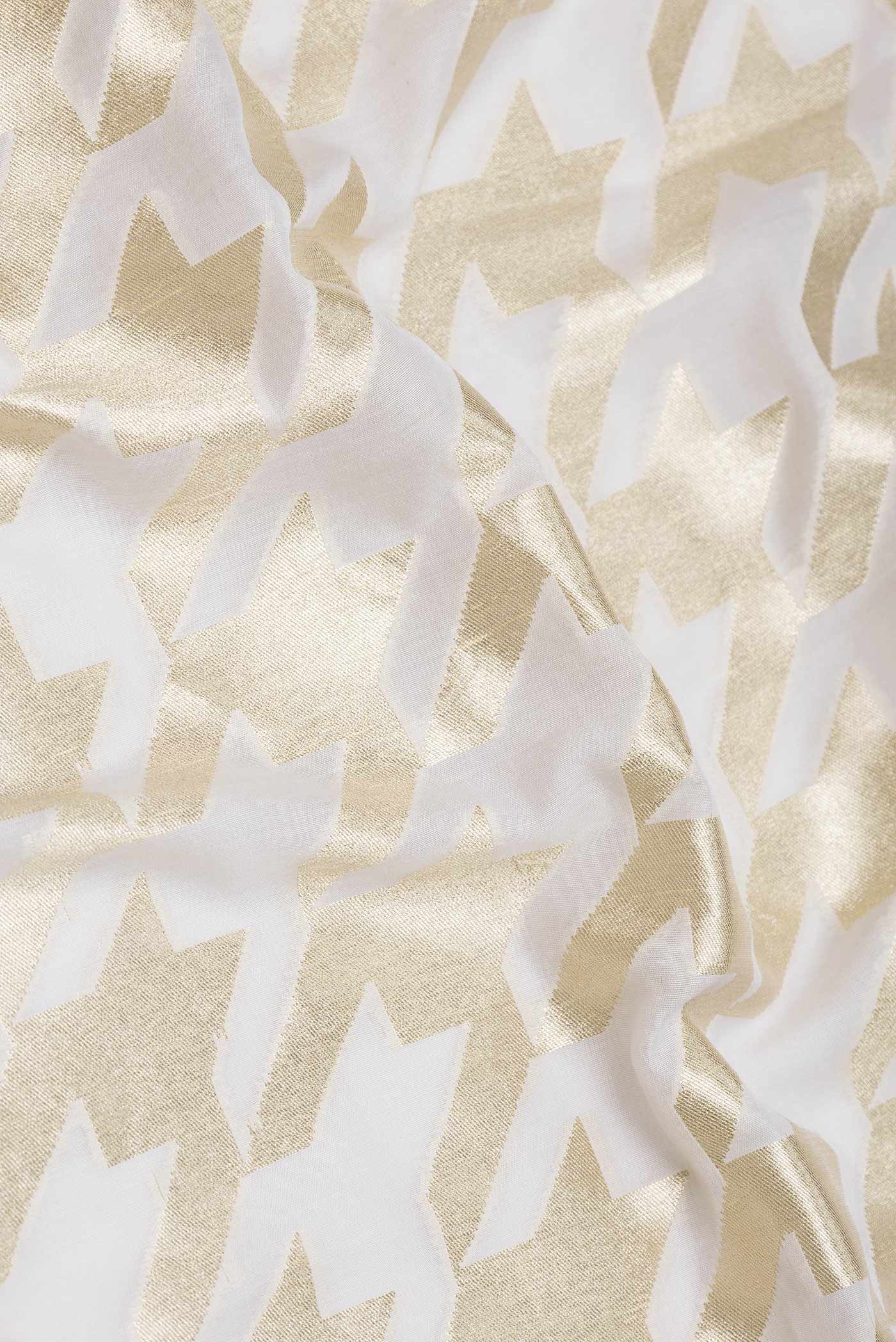 Off White Dual Tone Banarasi Silk Saree - Image 2