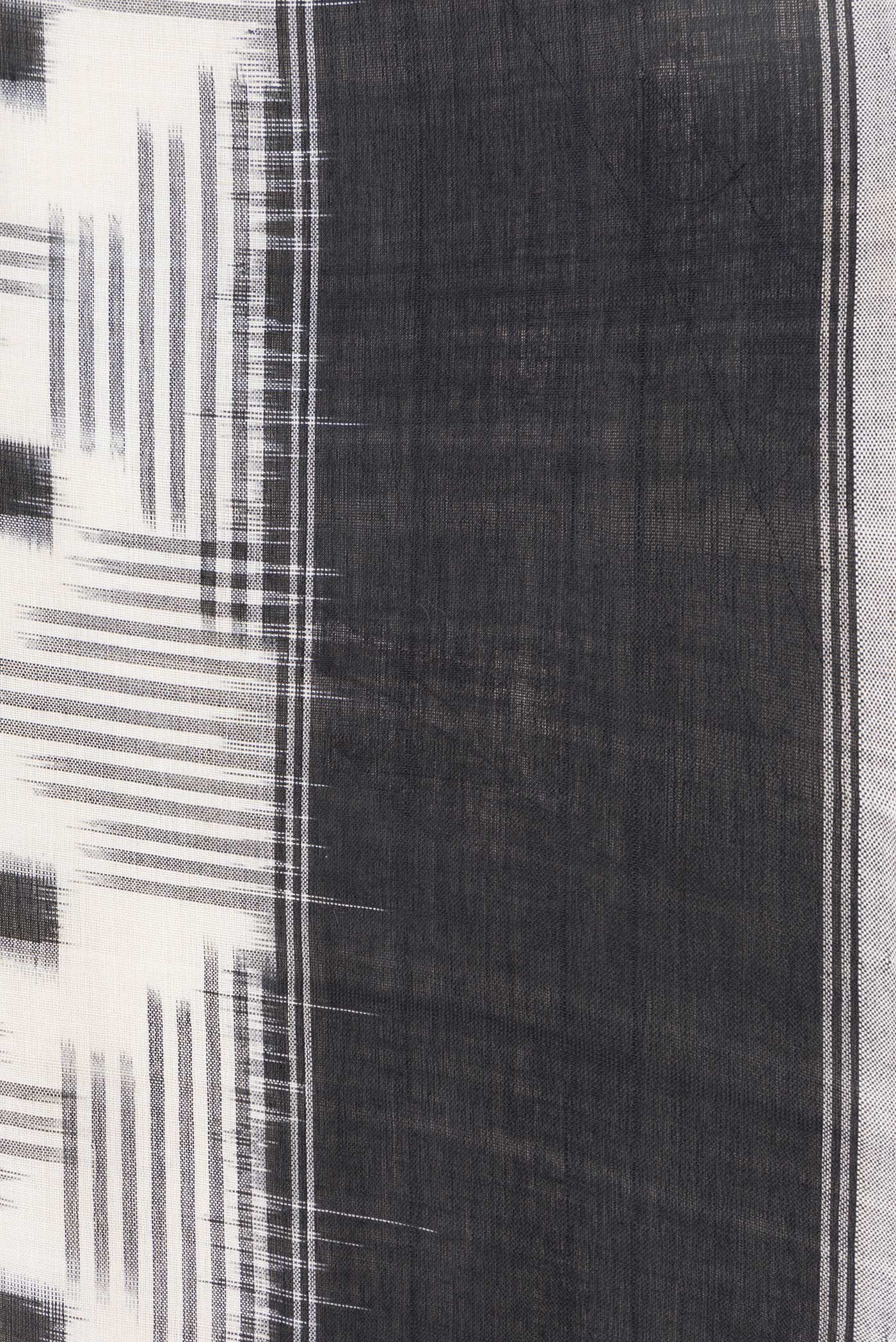 Off White Pochampally Cotton Saree - Image 3
