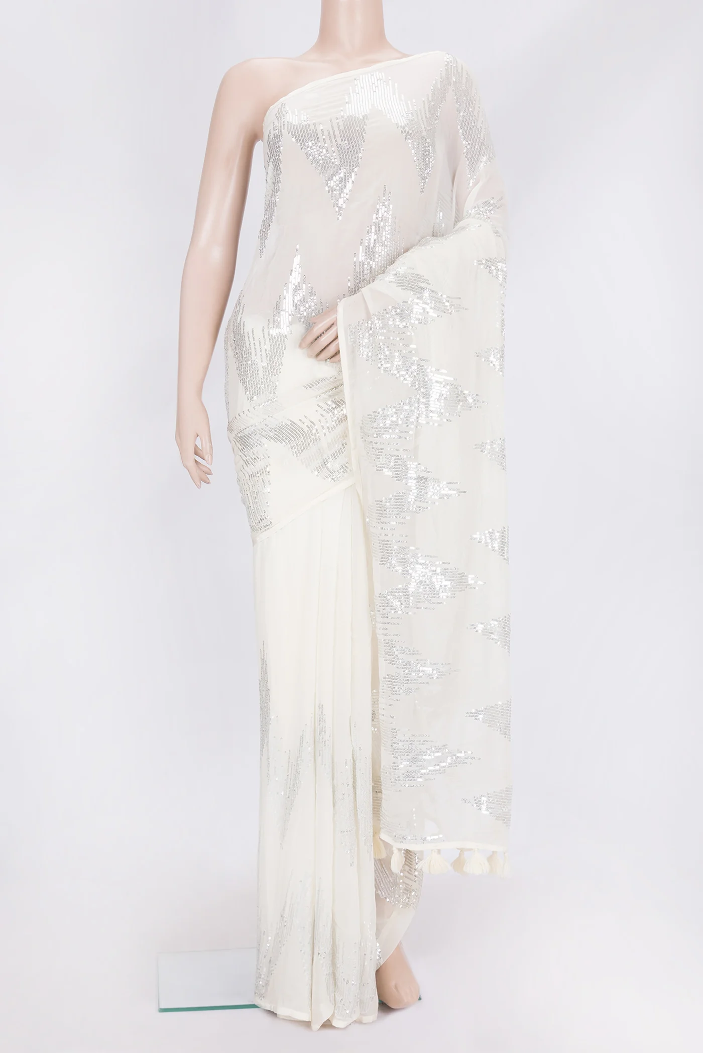 Off White Georgette Saree