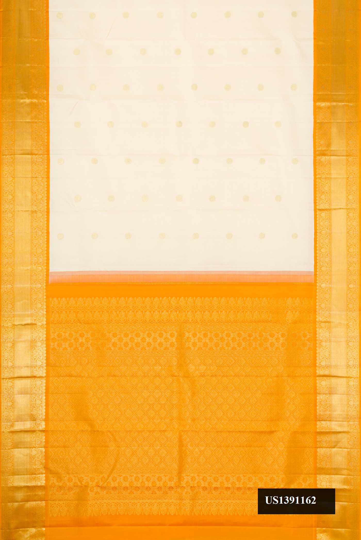 Off White Dual Tone Kanchipuram Silk Saree
