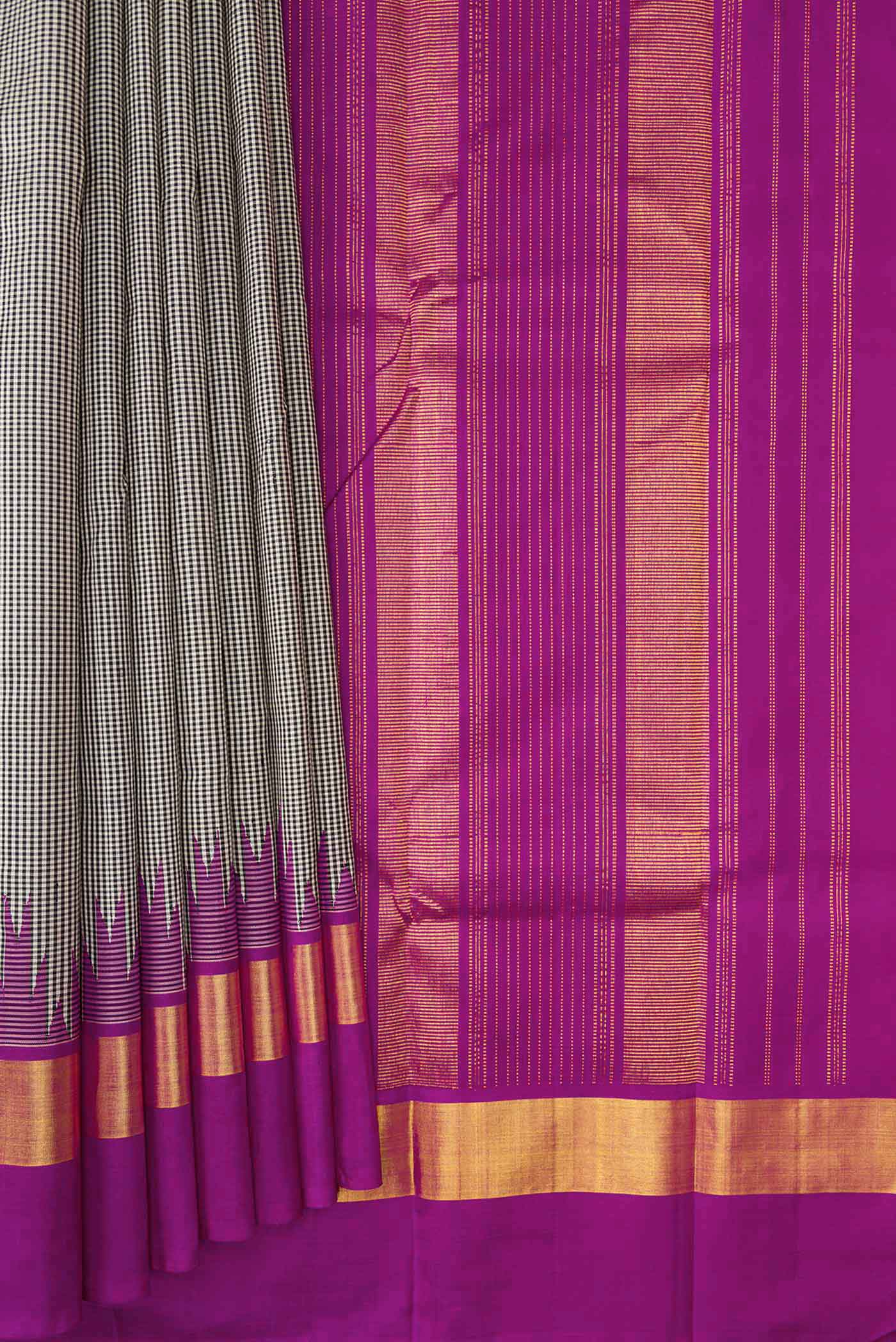 Multi Color Kanchipuram Silk Saree - Image 4