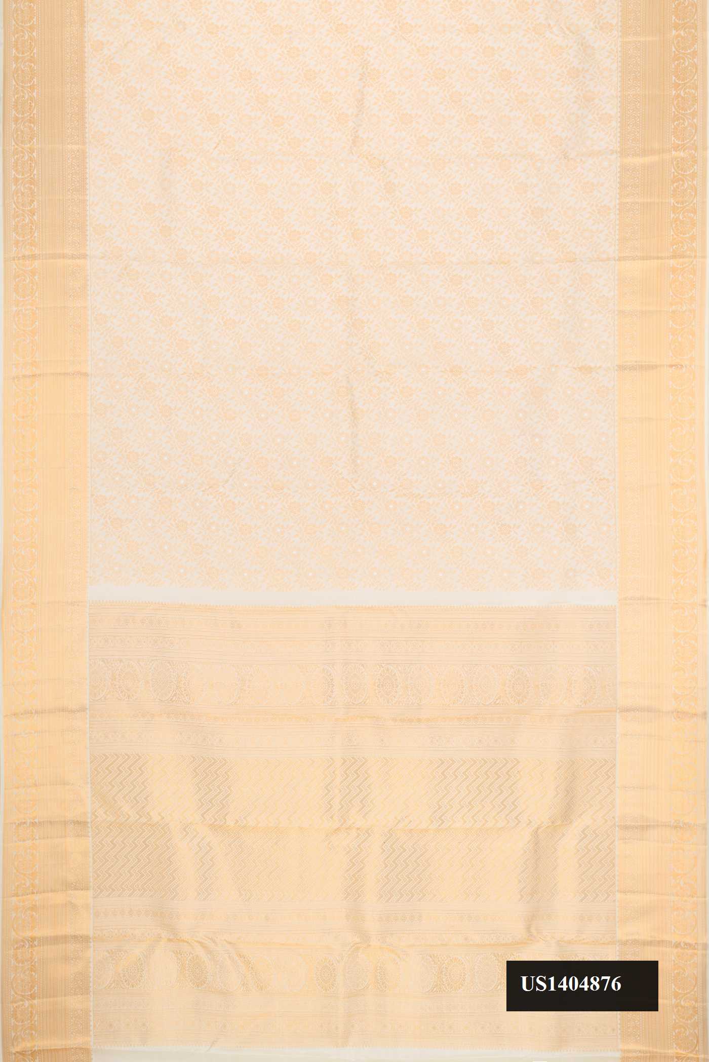 Off White Dual Tone Kanchipuram Silk Saree