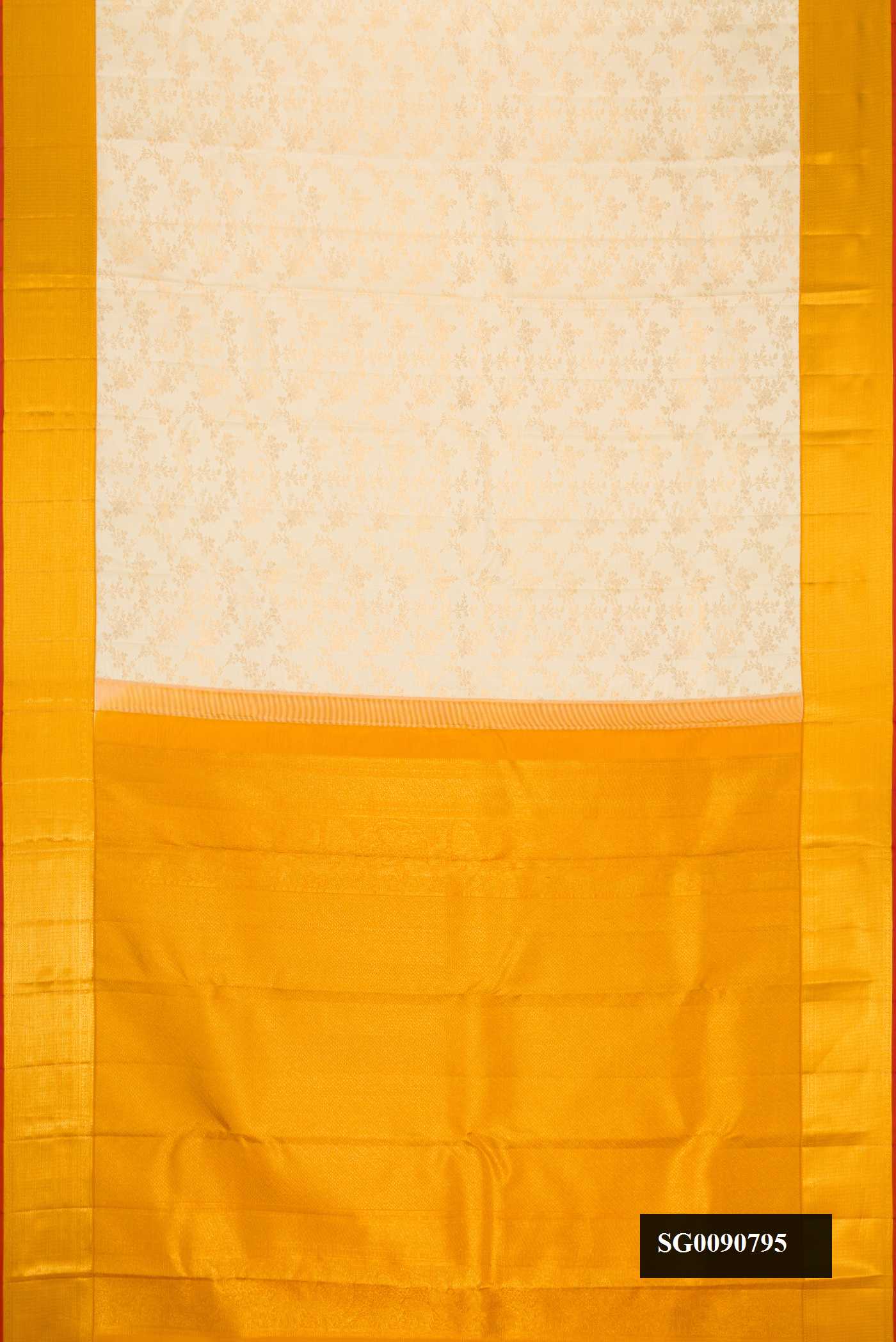 Off White Dual Tone Kanchipuram Silk Saree