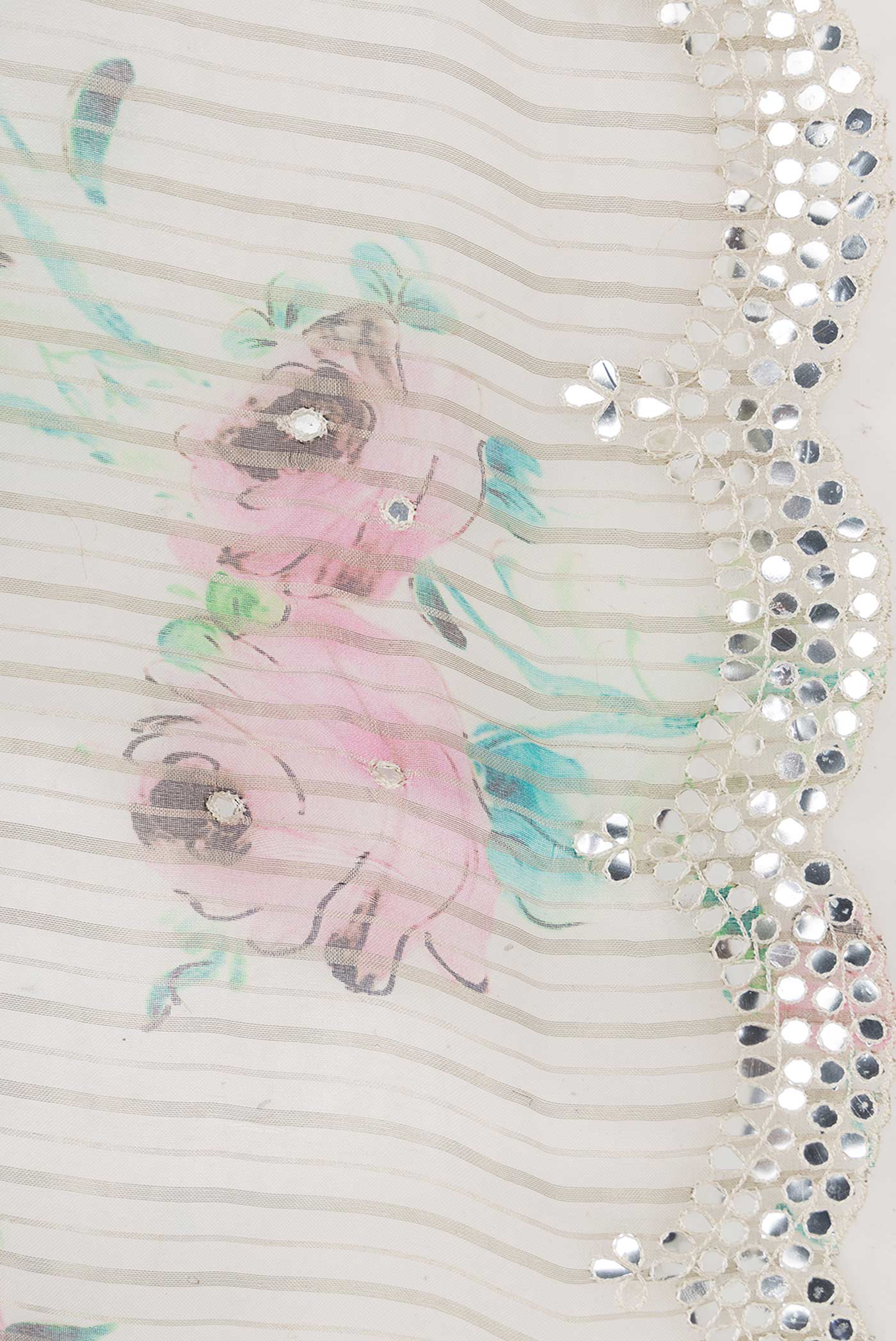 Off White Organza Silk Saree - Image 3