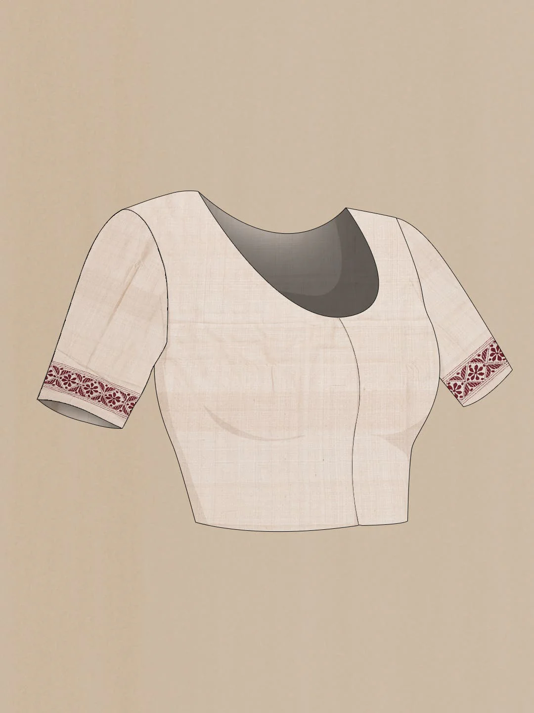 Off White Dual Tone Tussar Silk Saree - Image 6