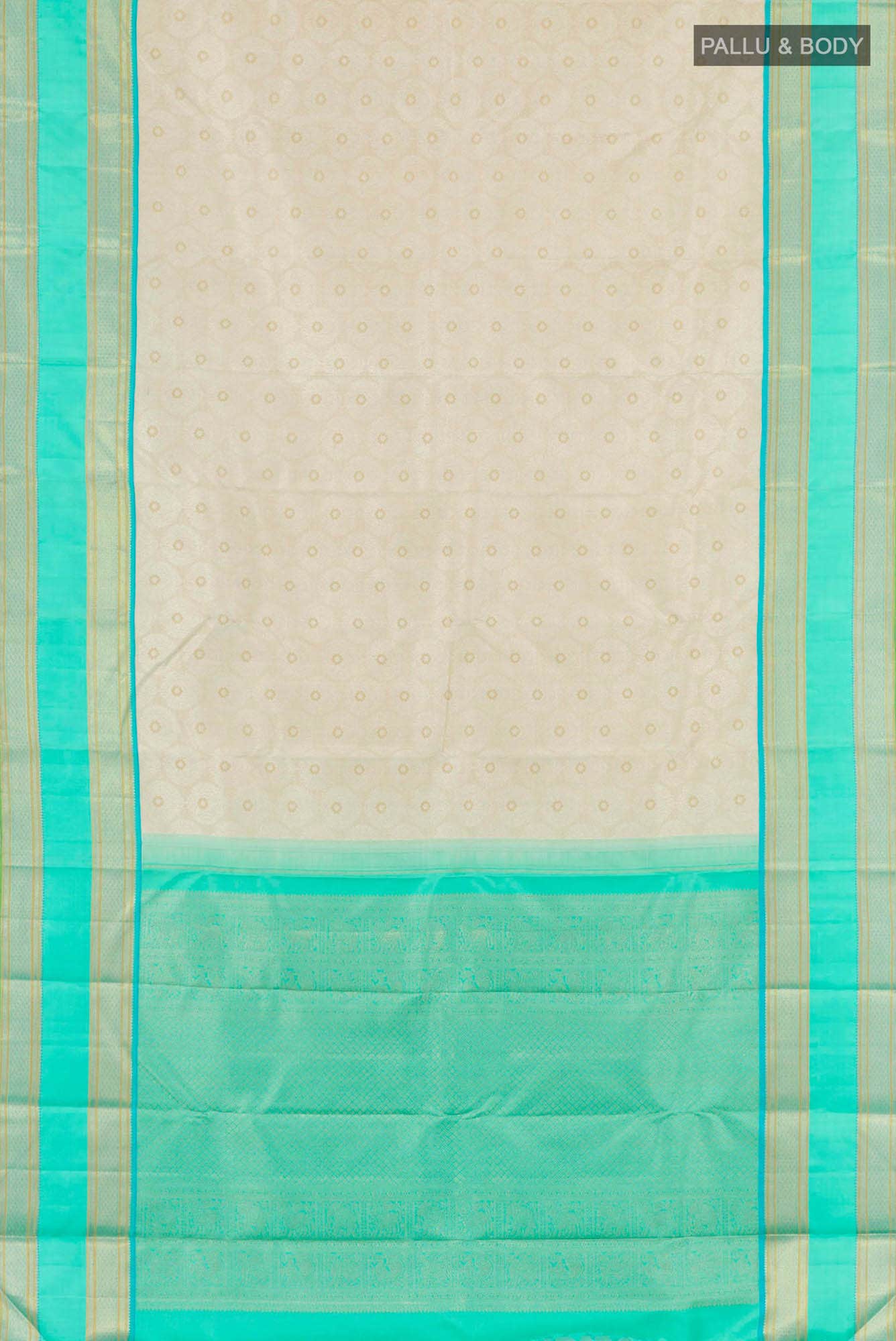 Pure Silk Pure Zari Off White Kanjivaram Saree - Image 4