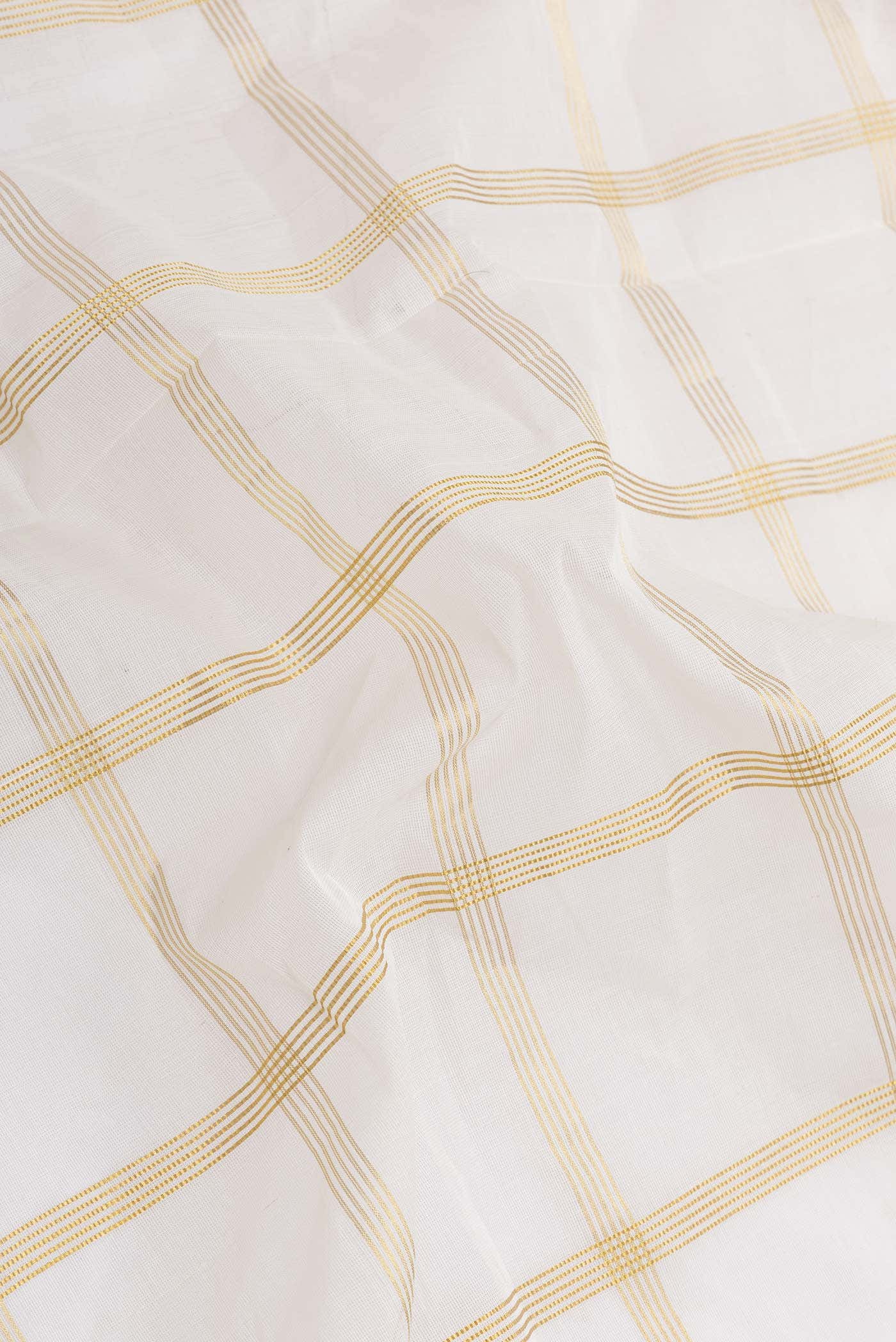 Off White Kerala Cotton Saree - Image 3