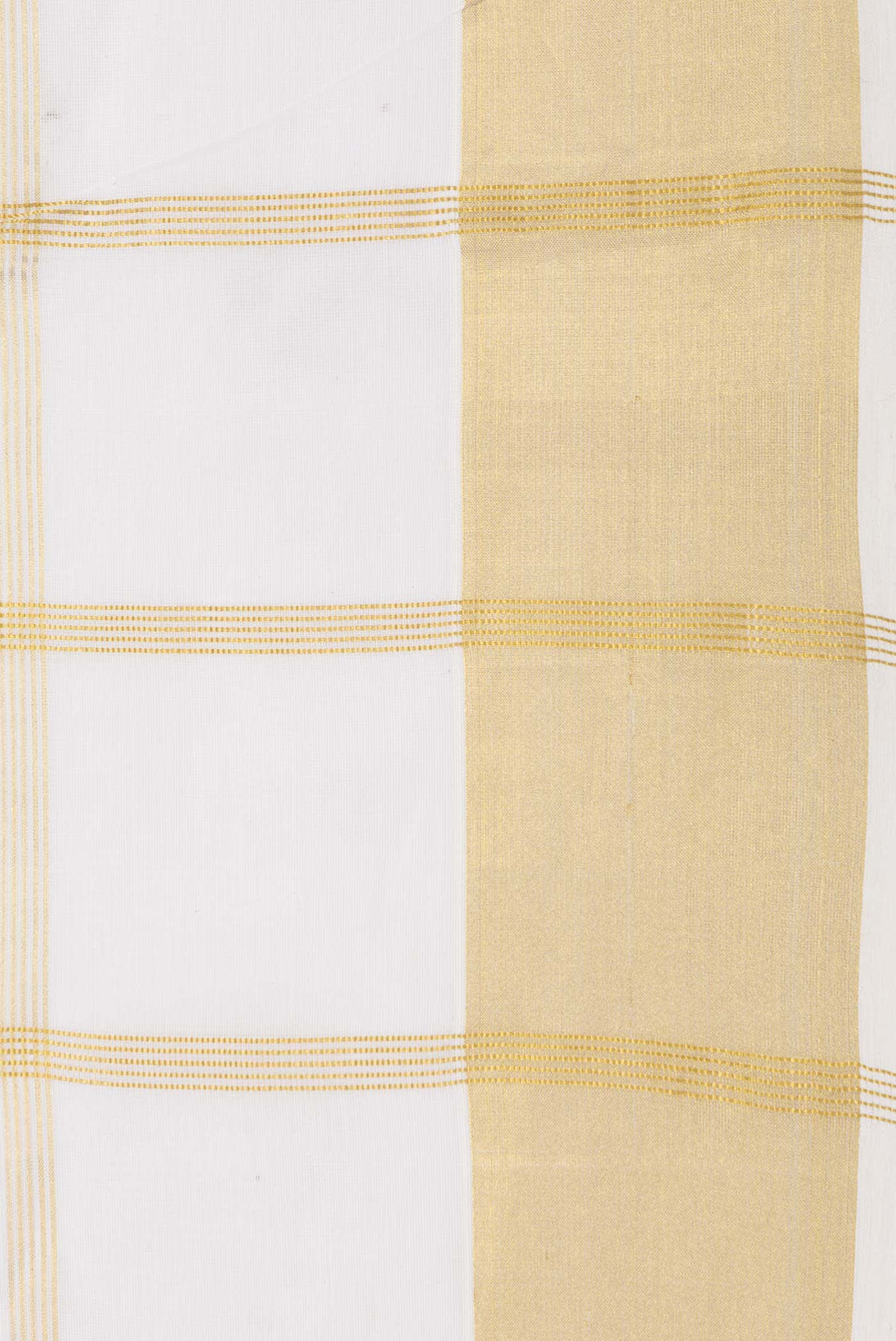Off White Kerala Cotton Saree - Image 4