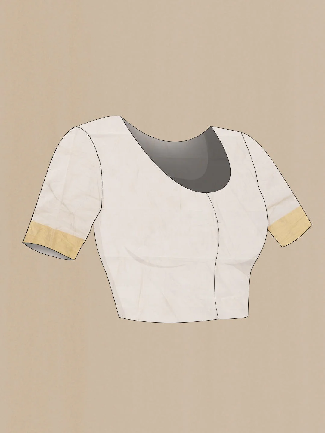 Off White Kerala Cotton Saree - Image 5