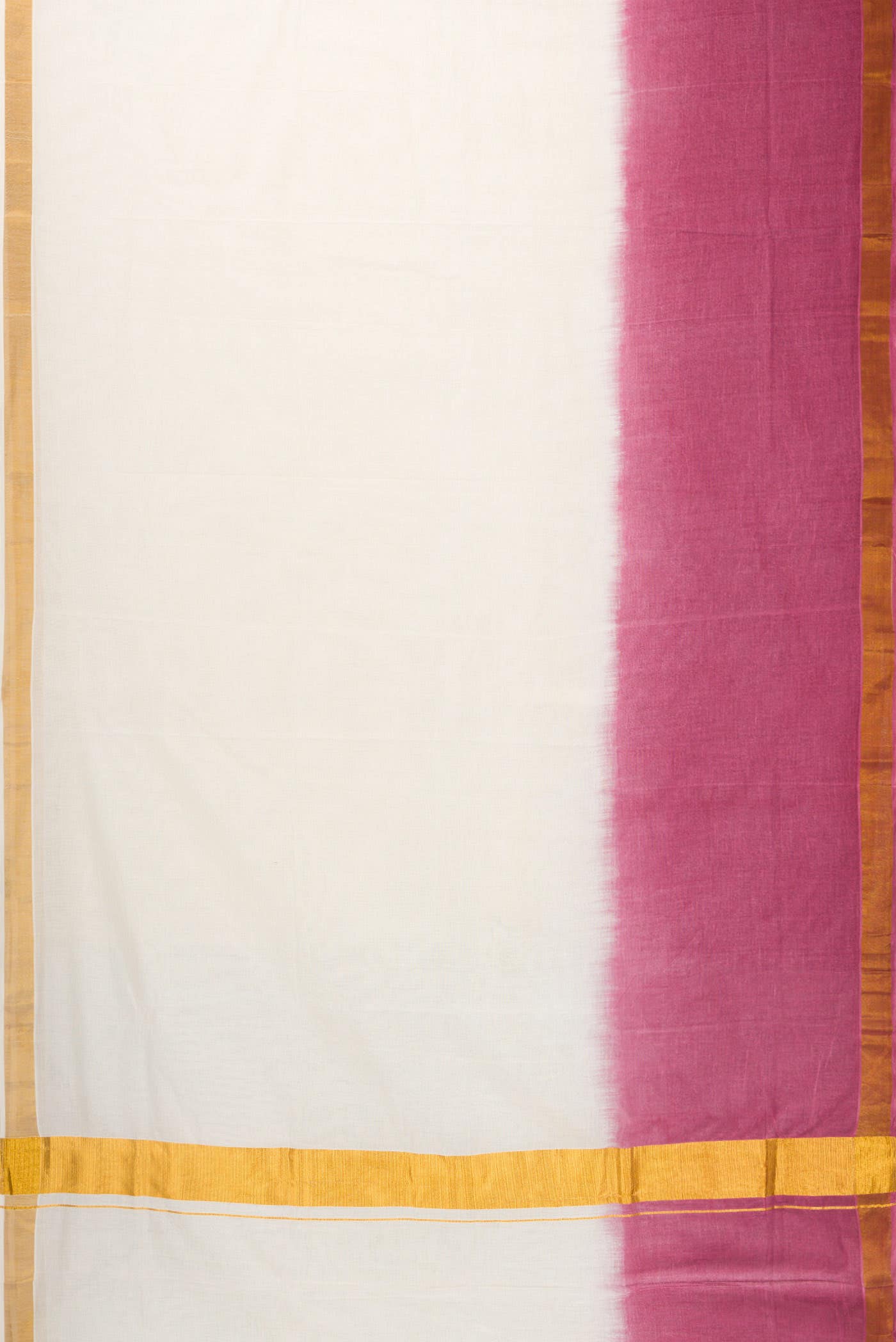 Off White Kerala Cotton Saree - Image 2