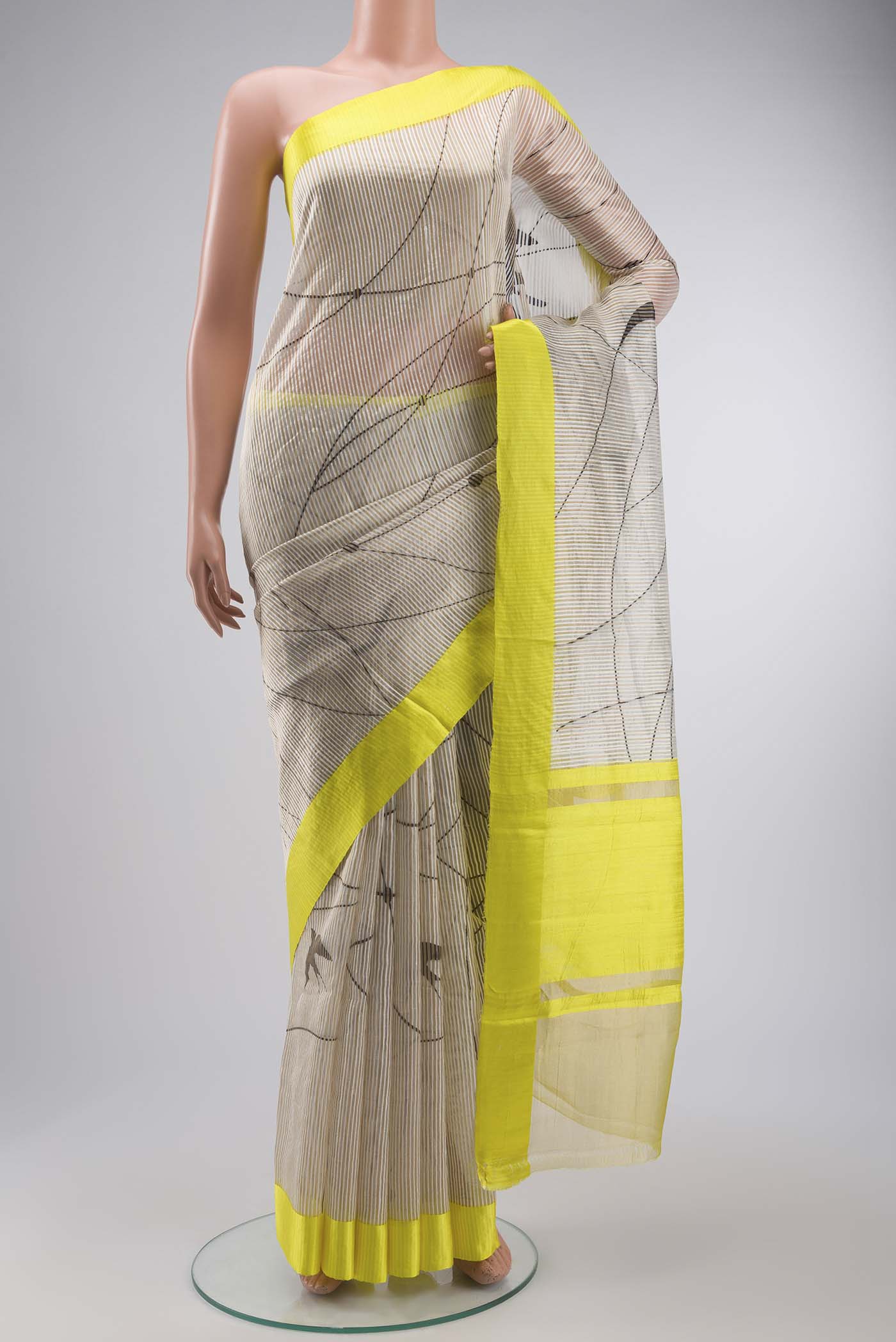 Off White Kora Silk Saree