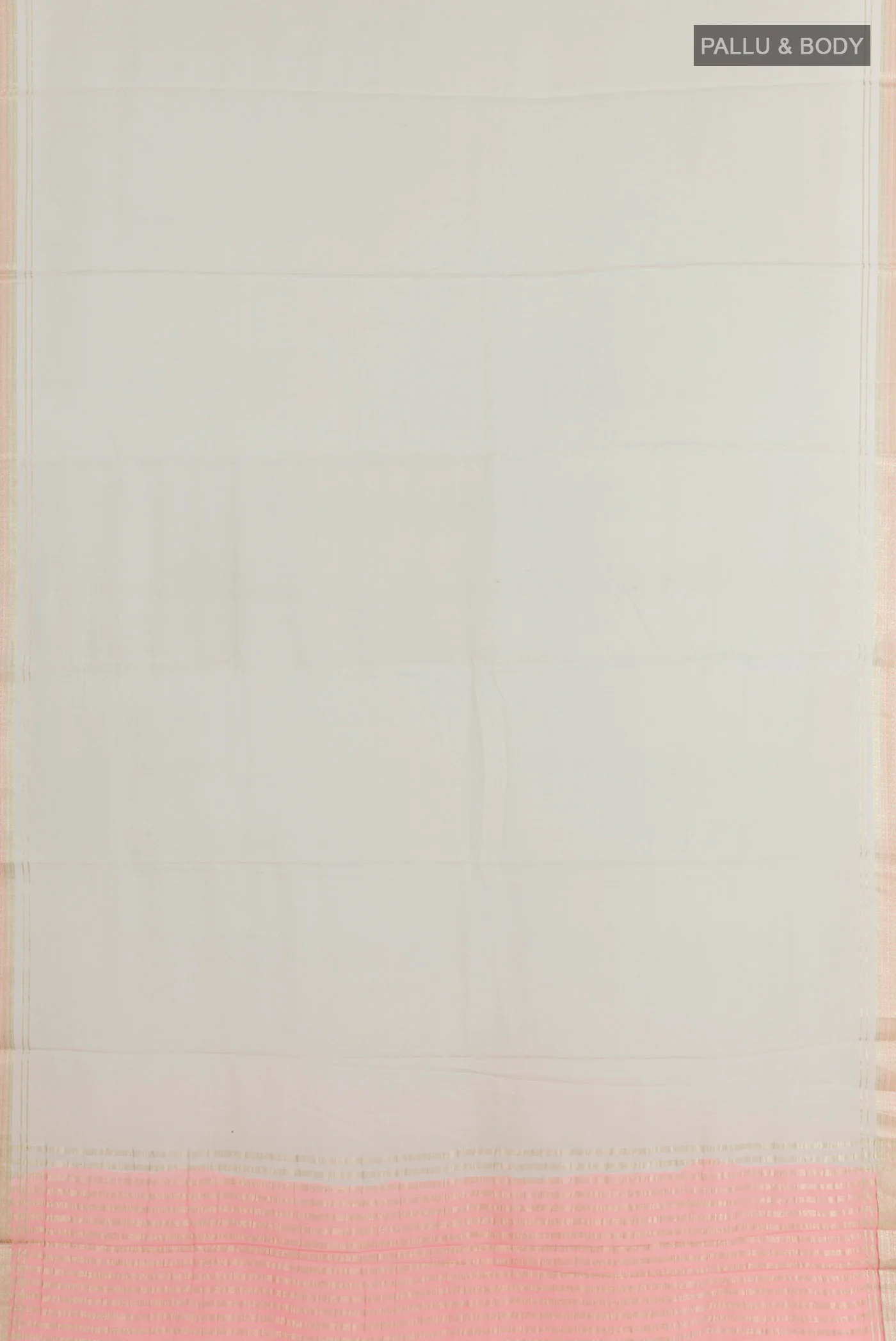 Off White Mysore Crepe Saree - Image 3
