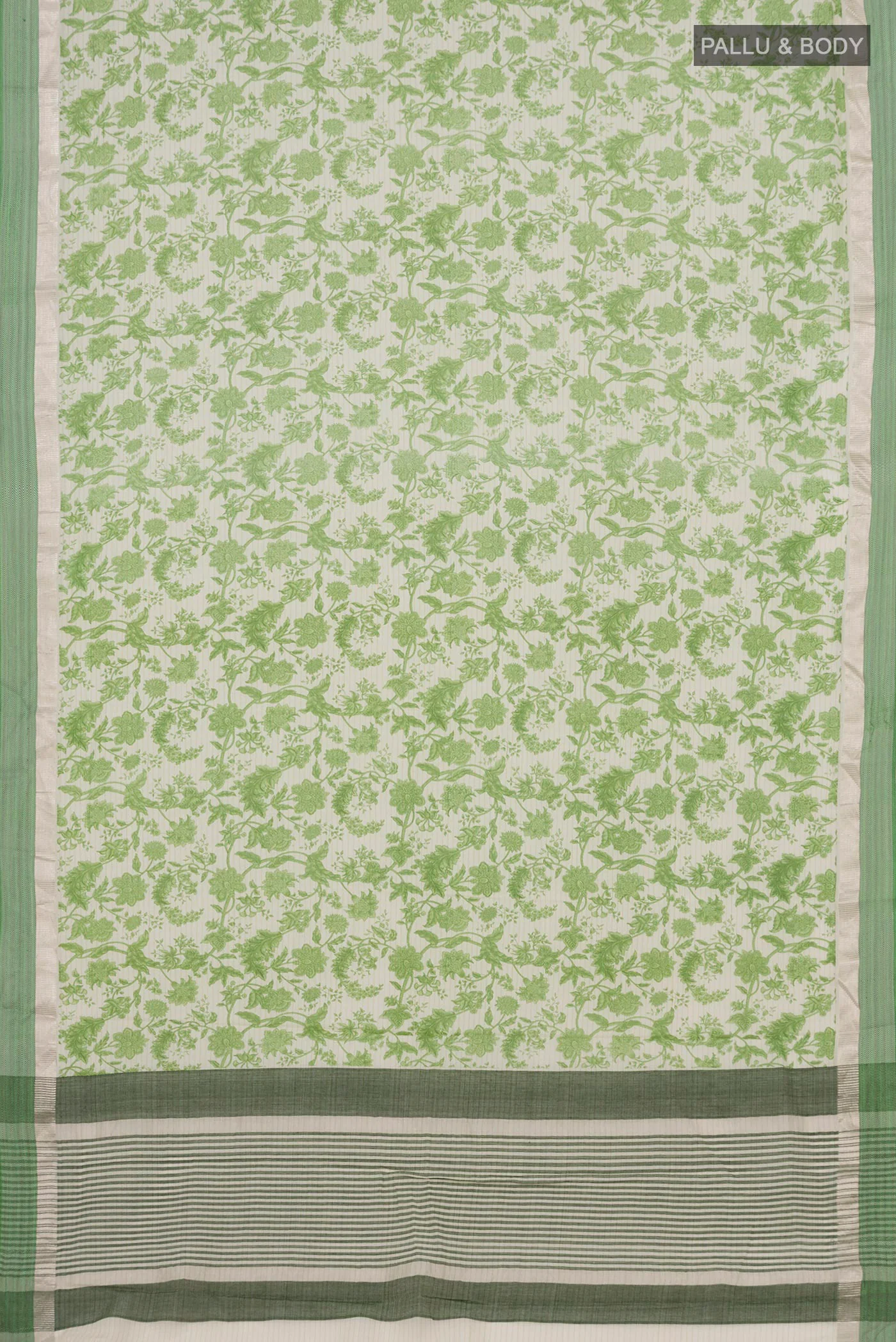 Cream Tussar Silk Saree - Image 5