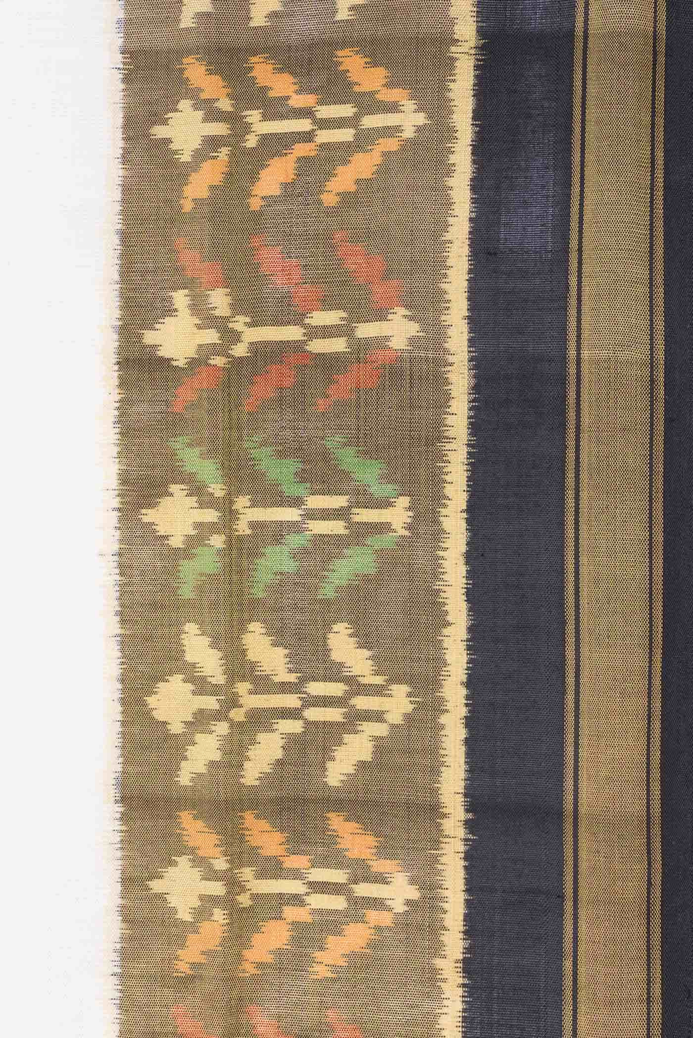 Off White Rajkot Patola Silk Saree - Image 5