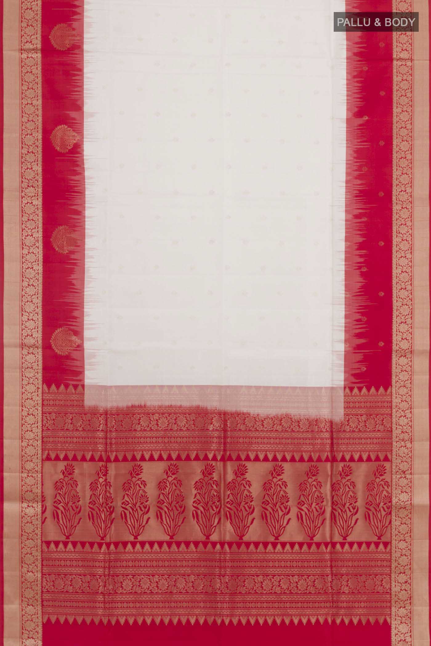 White Soft Silk Saree - Image 3