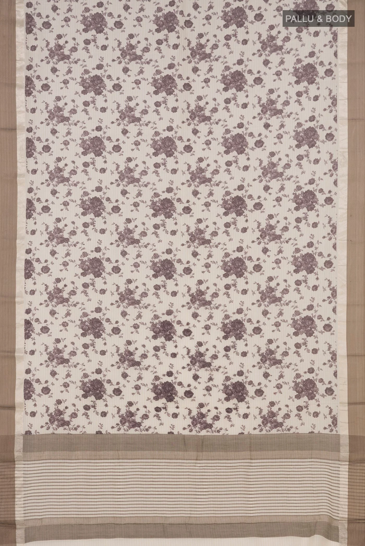 Off White Tussar Saree - Image 5