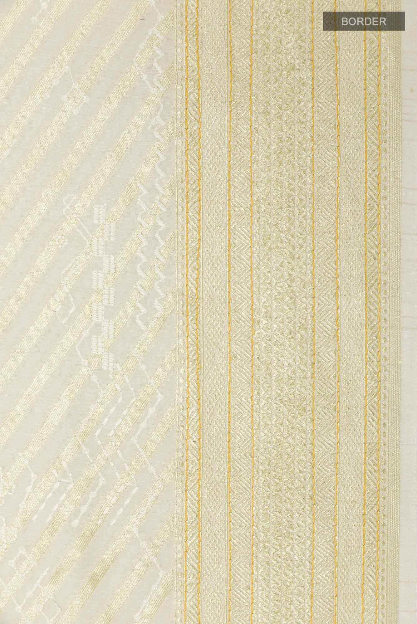 Off White Tussar Saree - Image 5