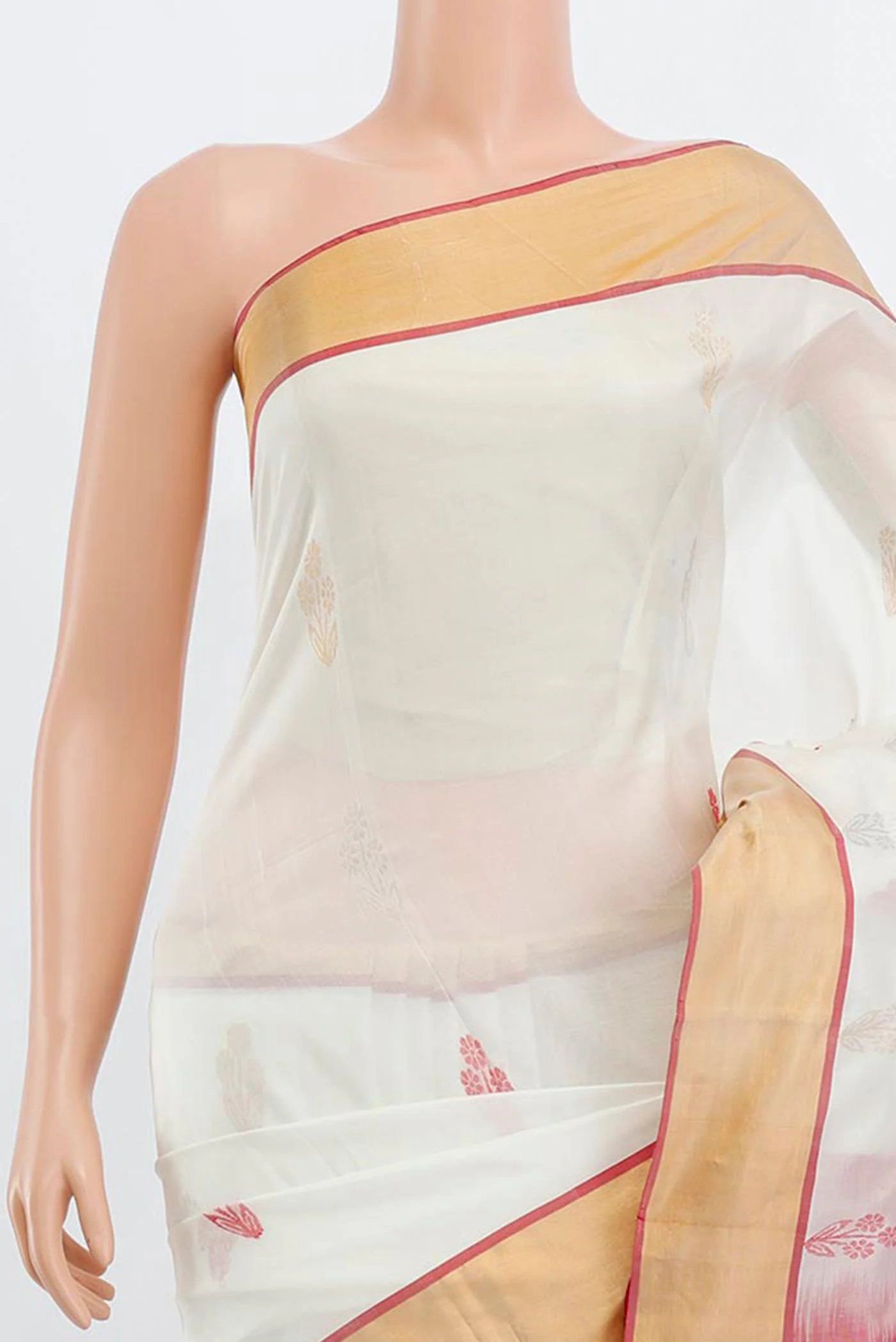 White Uppada Silk Saree - Image 2